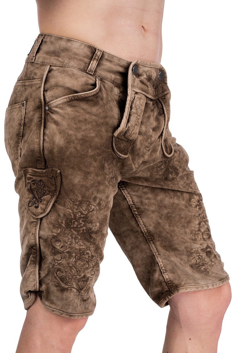 Hangowear Trachtenjeans Cordhose Herren - LOUIS BERMUDA - schlamm