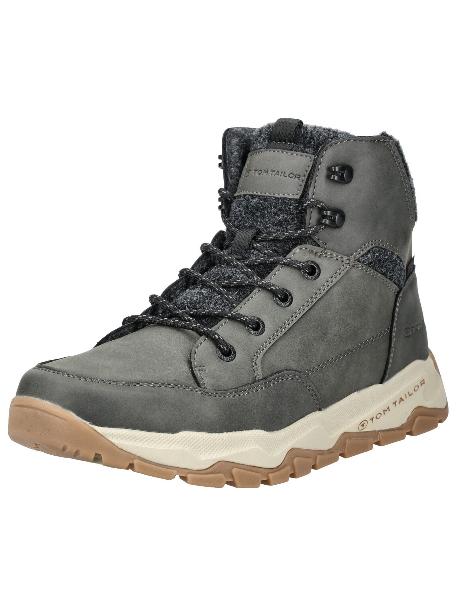 TOM TAILOR Stiefelette Lederimitat/Textil Schnürstiefelette günstig online kaufen