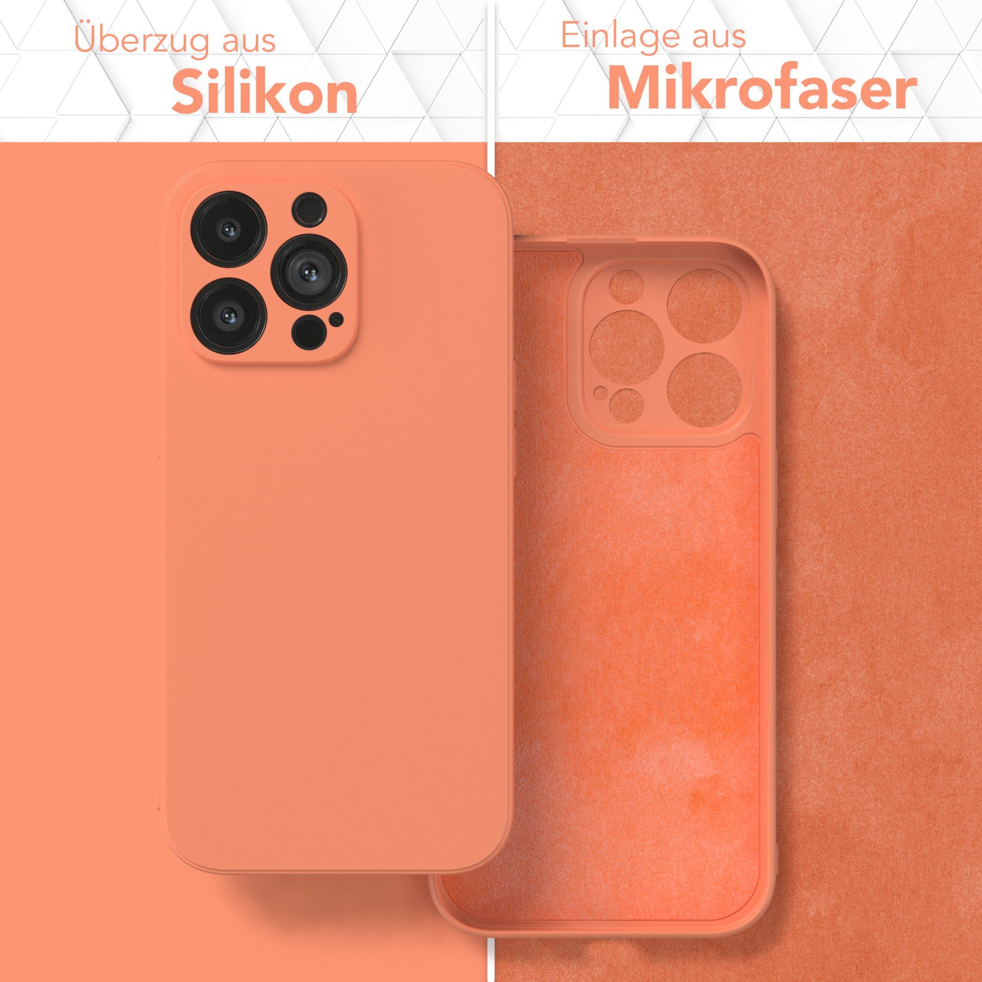 EAZY CASE Handyhülle für Apple iPhone 13 Pro Hülle Silikon 6,1 Zoll, Schutzhülle mit Kameraschutz telefonhülle elastisch bumper tpu Orange