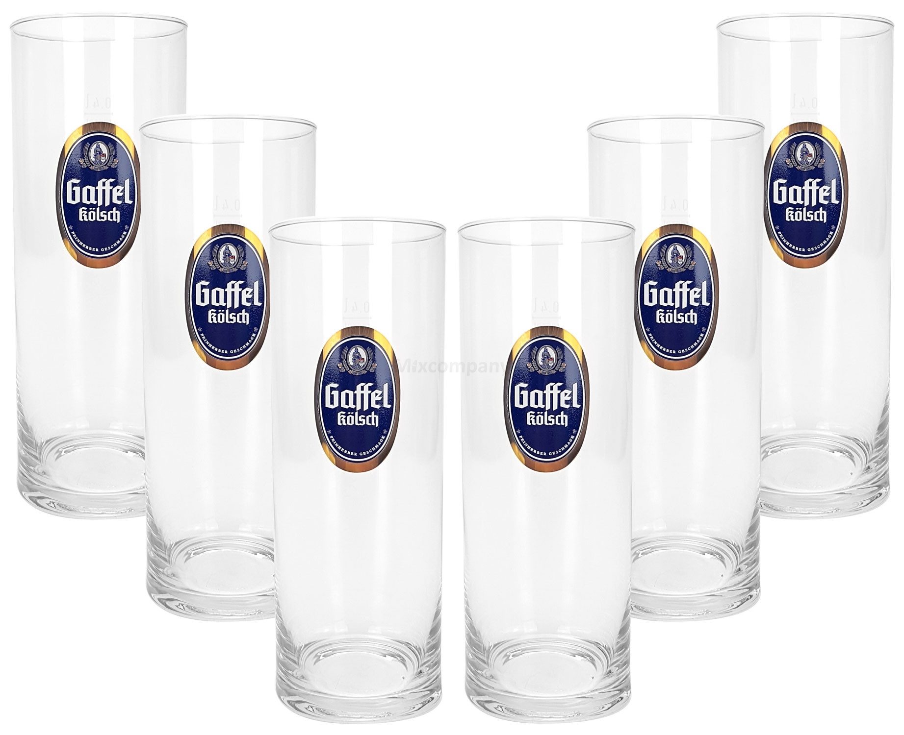Bierglas Gaffel Kölsch Stange Bierglas Glas Gläser Set - 6x Kölschstangen 0