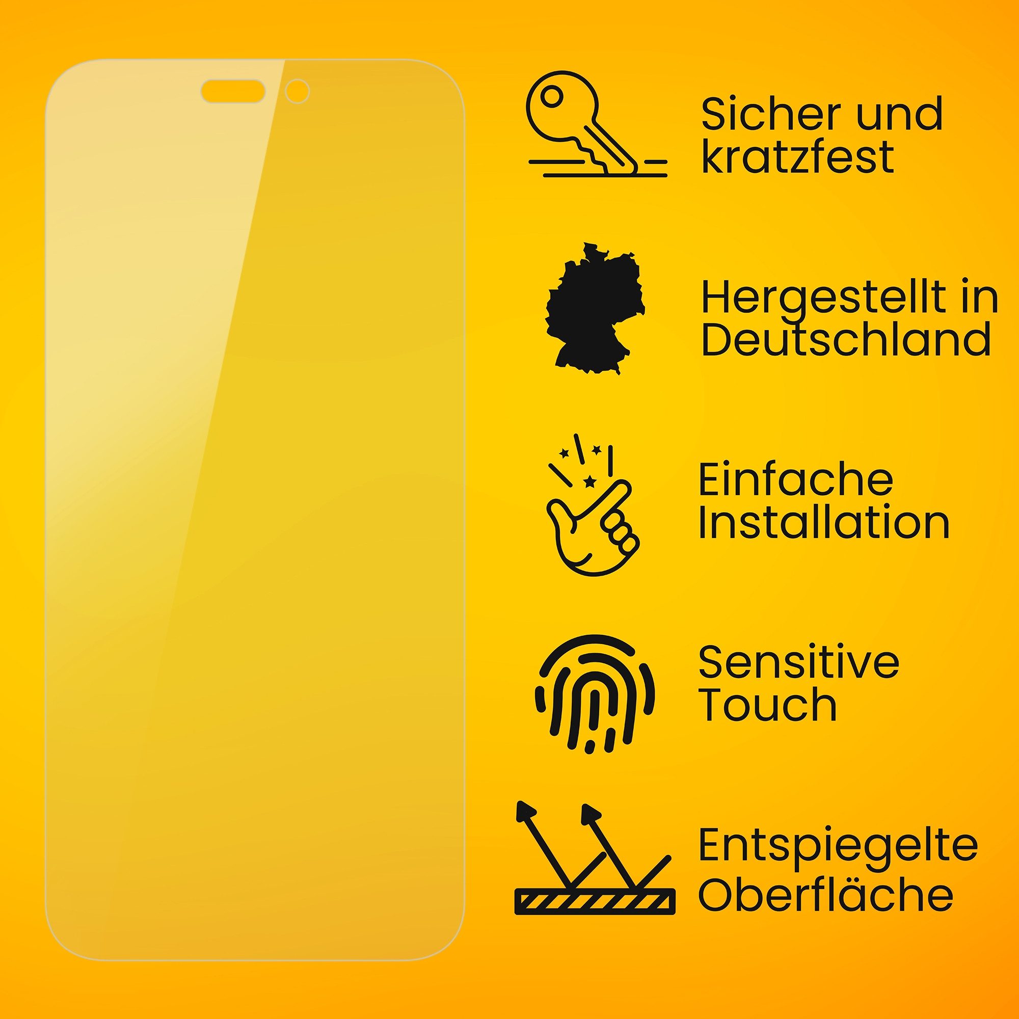 atFoliX Schutzfolie für Apple iPhone 15 Pro Max, (3 Folien), Entspiegelnd und stoßdämpfend