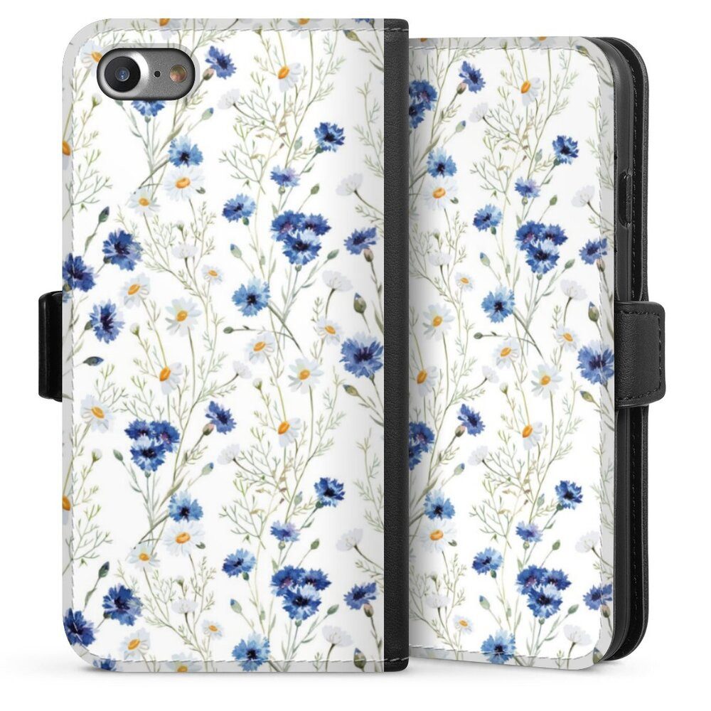 DeinDesign Handyhülle Muster Blume Blumen Flower Pattern 6, Apple iPhone 7 Hülle Handy Flip Case Wallet Cover Handytasche Leder