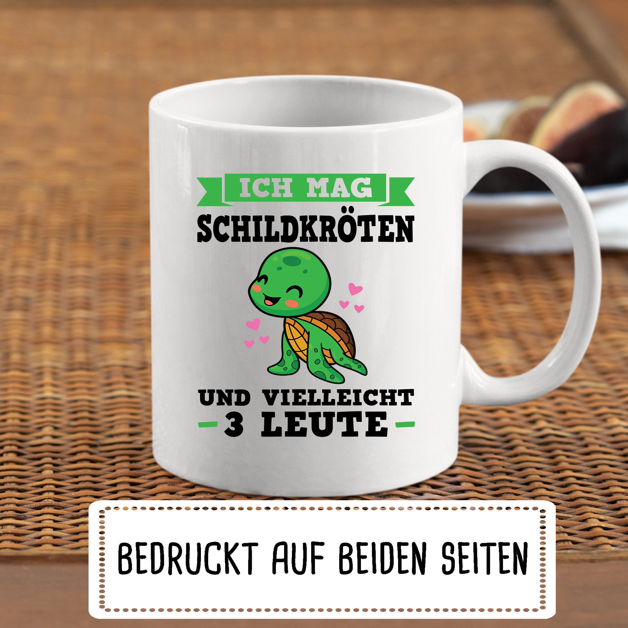 Printmacher Tasse Schildkröte Tasse Kaffebecher Schildkröten Amphibie Tiere Süß, Keramik