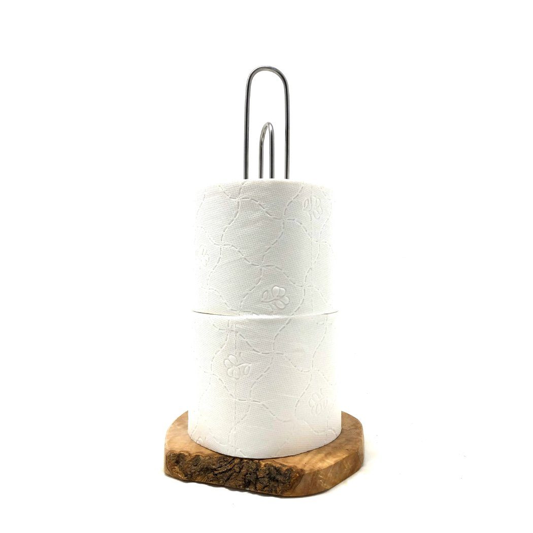 design (1-St), Handarbeit Olivenholz-erleben WC-Rollenhalter Toilettenpapierhalter