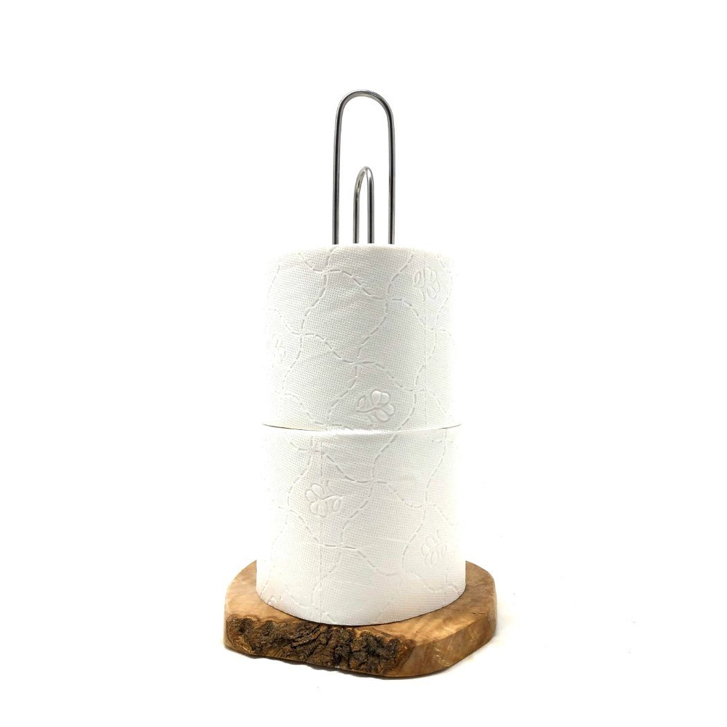 Olivenholz-erleben Toilettenpapierhalter WC-Rollenhalter design (1-St), handgearbeitet