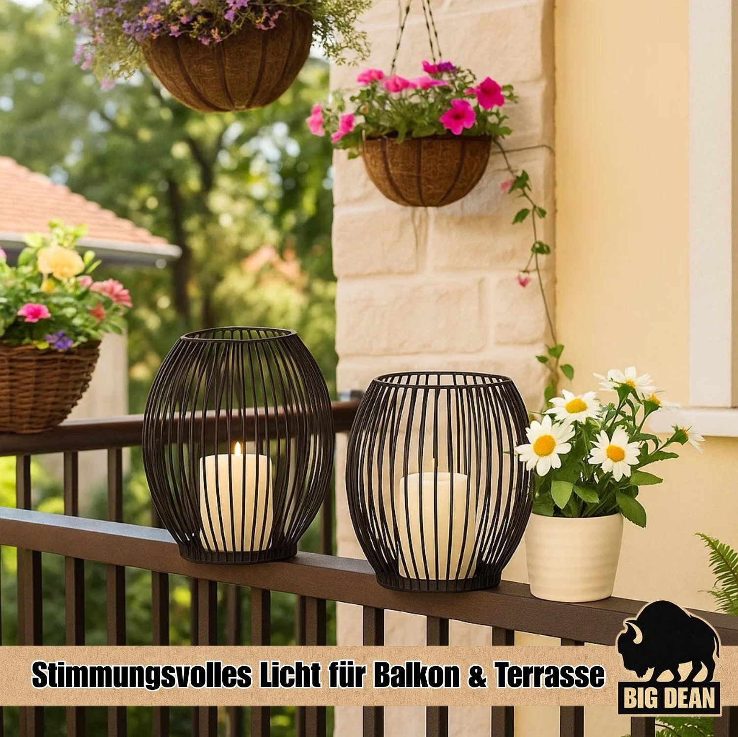 BigDean Kerzenständer 2x oval Deko Kerzenhalter Metall Schwarz Kerzen Ständer Stumpenkerzen (Set, Kerzenhalter), Kerzenhalter, Stumpenkerzen, Windlicht, Deko, Festlich