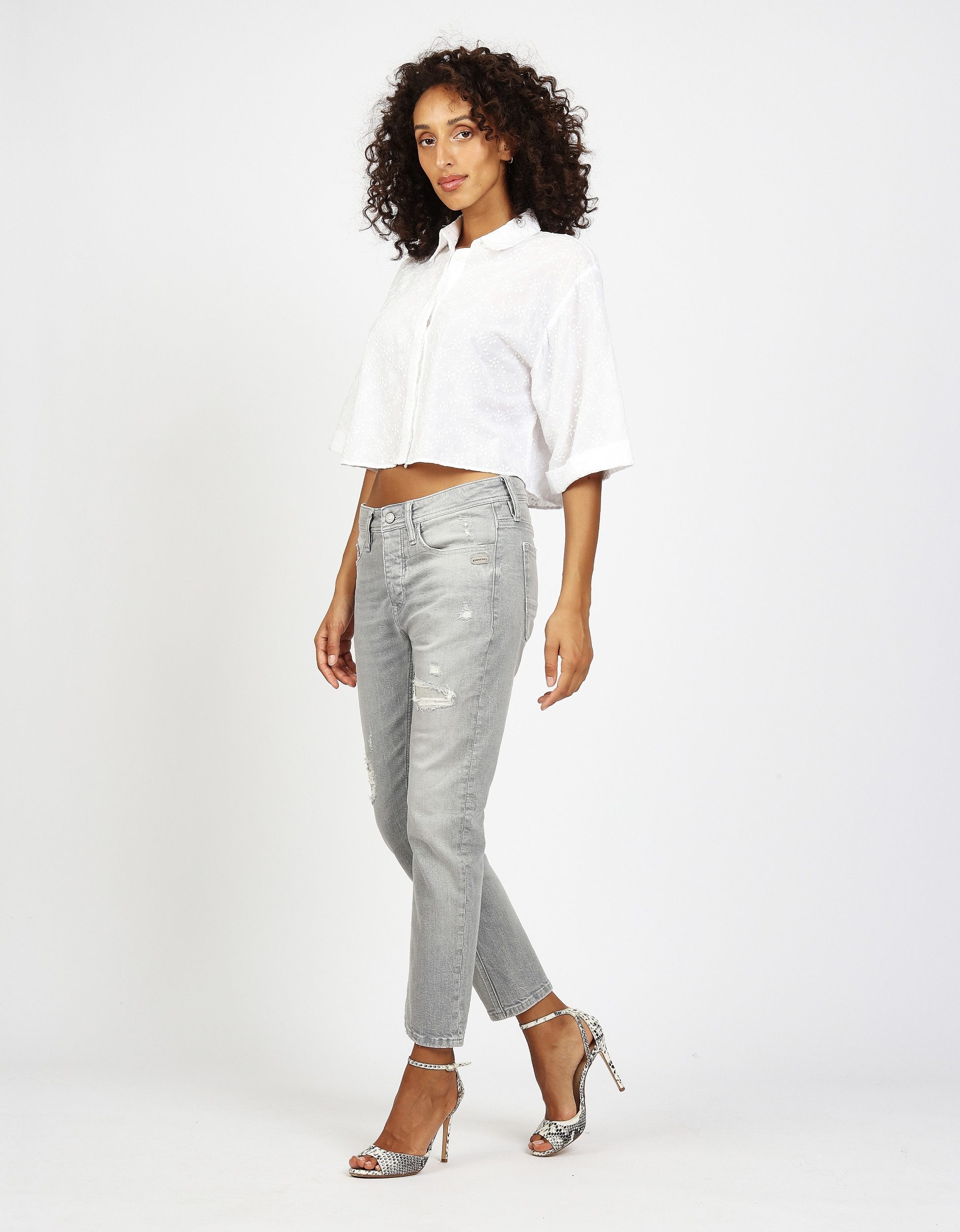 GANG Gerade Jeans 94NICA - Damen Boyfriend Jeans - Cropped Denim - Verkürzt günstig online kaufen