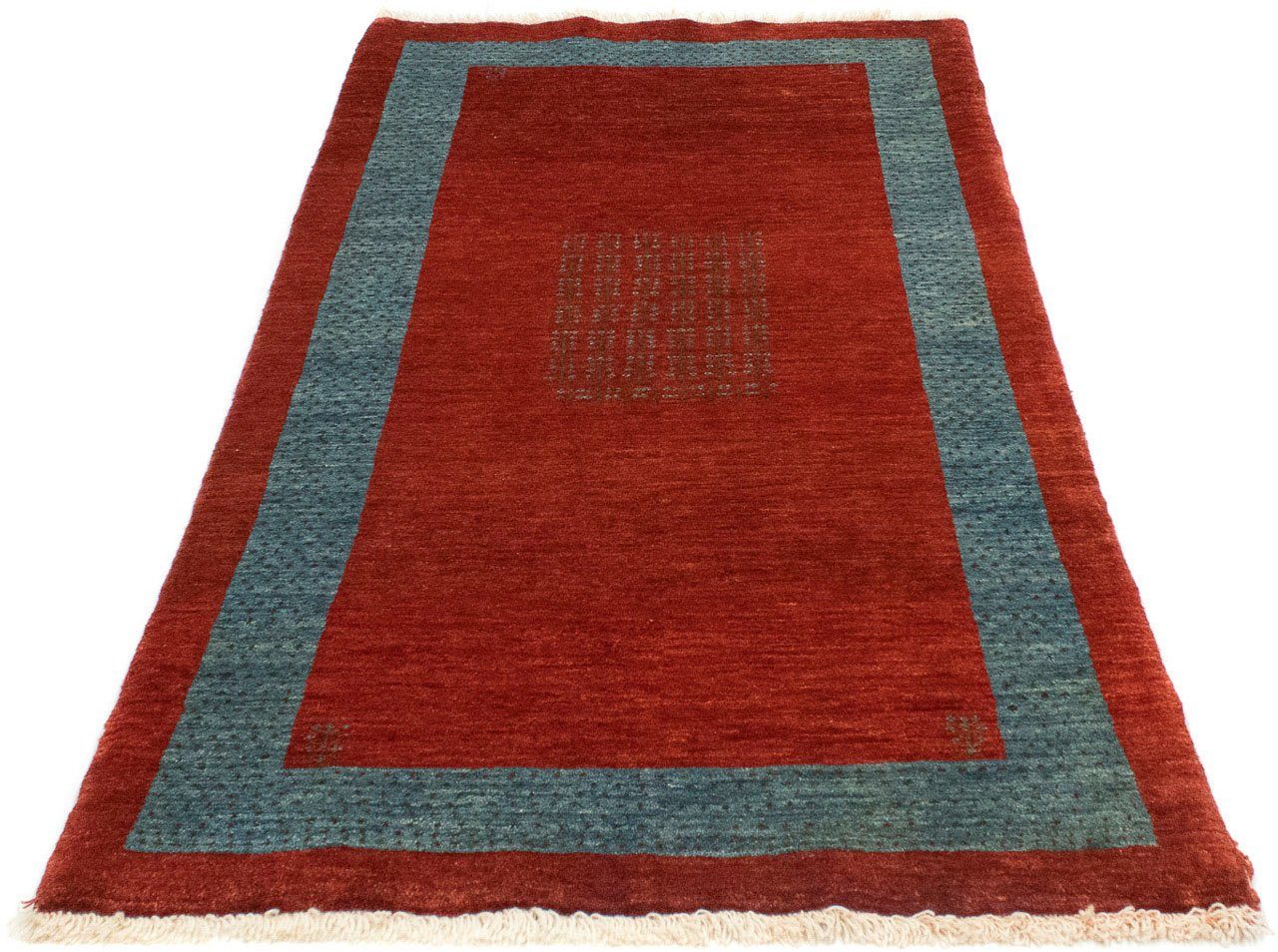 Hochflor-Läufer Loribaft Bordüre Rosso 174 x 88 cm, morgenland, rechteckig, Höhe: 18 mm, Handgeknüpft