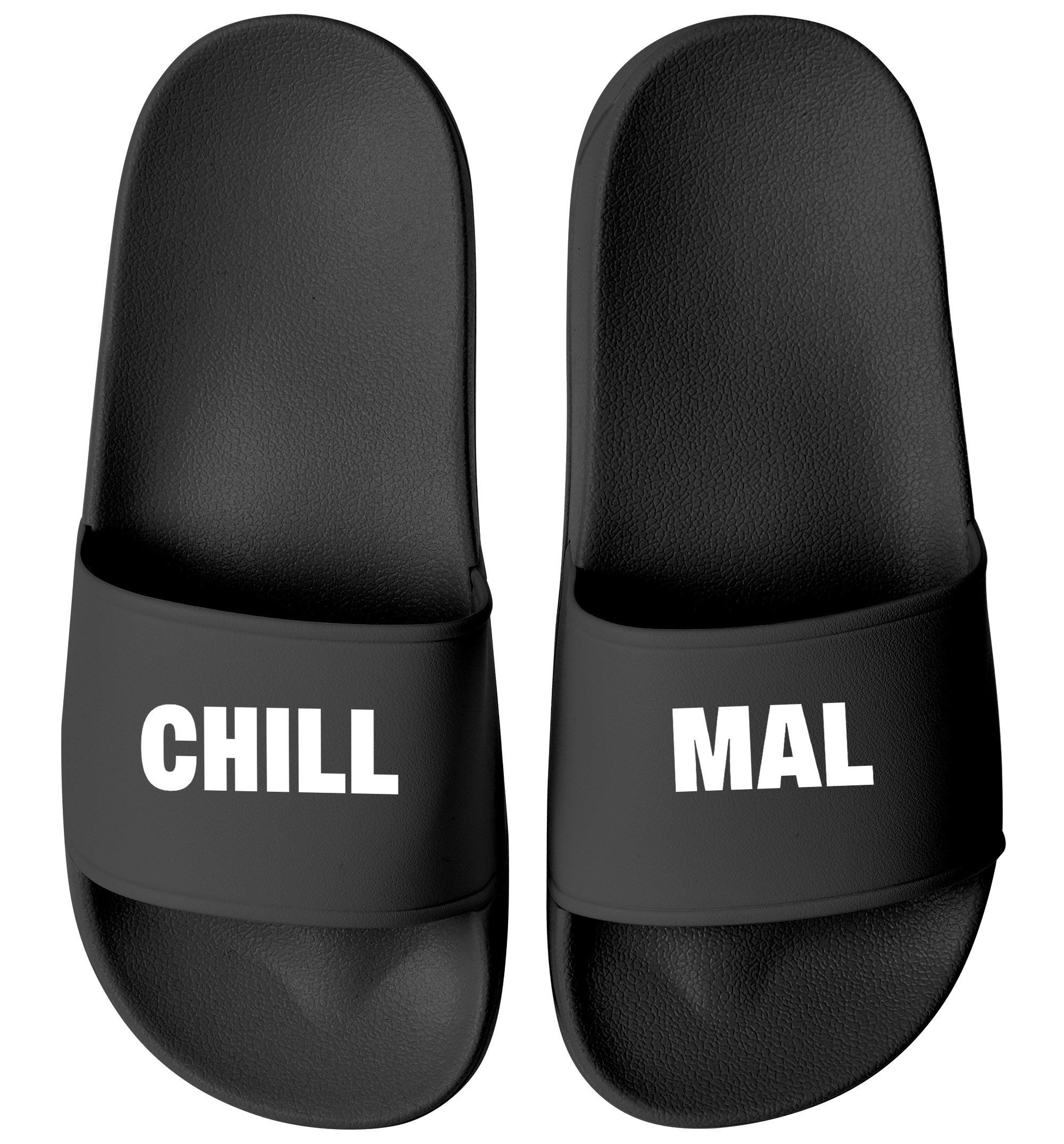 MoonWorks Badeschlappen mit Spruch Lustig Chill Mal Badelatschen Relax Unisex Badesandale