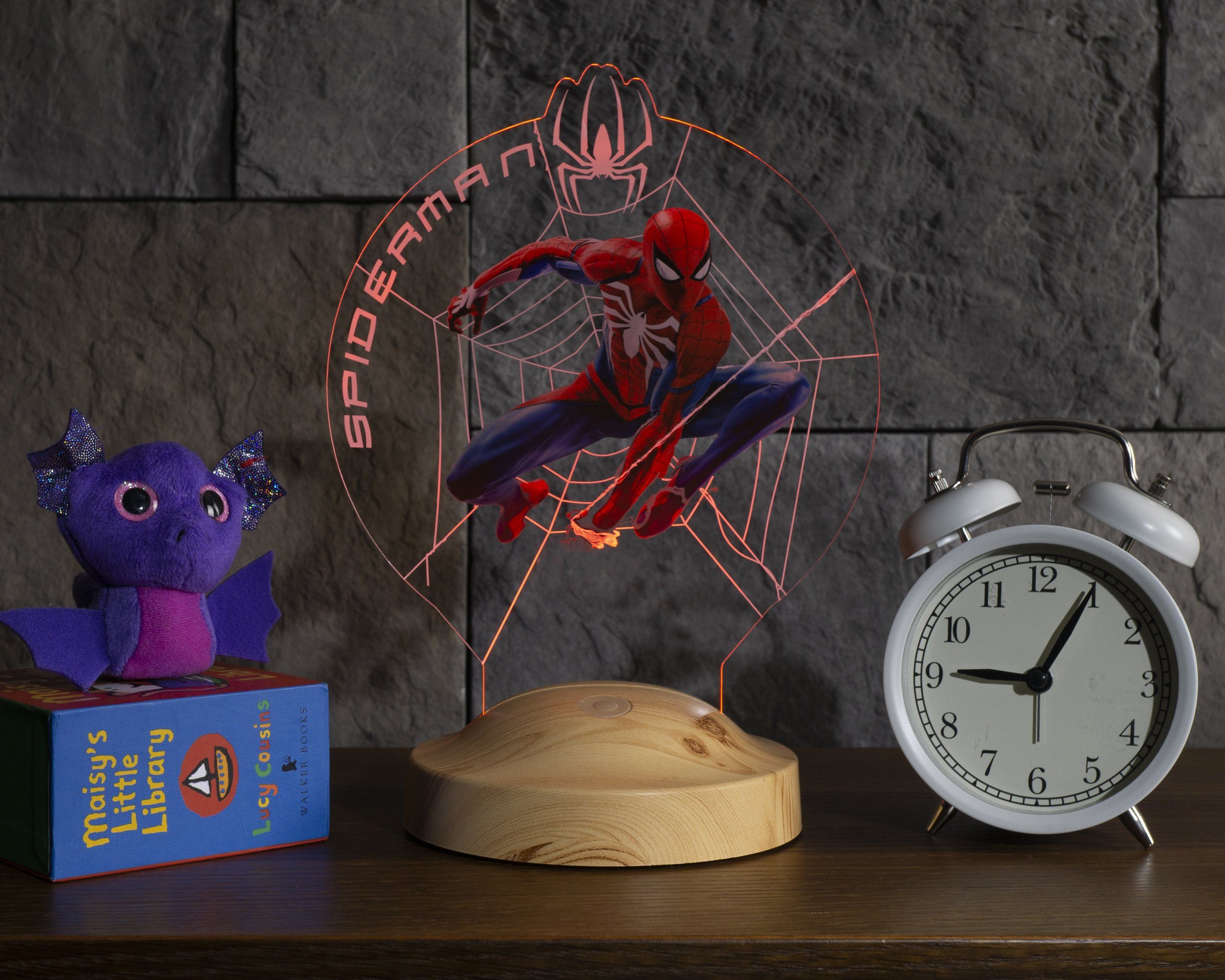 Geschenkelampe Nachttischlampe Spiderman 3D Nachtlicht UV Druck Geburtstagsgeschenk für Jungen, Leuchte 7 Farben fest integriert, Geschenk für Kinder, Spiderman – Bild 4 von 5