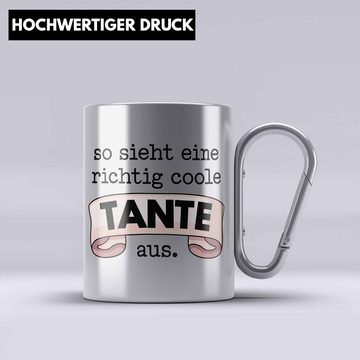 Trendation Thermotasse Beste Tante Geschenk Edelstahl Tasse mit Spruch Edelstahl Edelstahl Ta