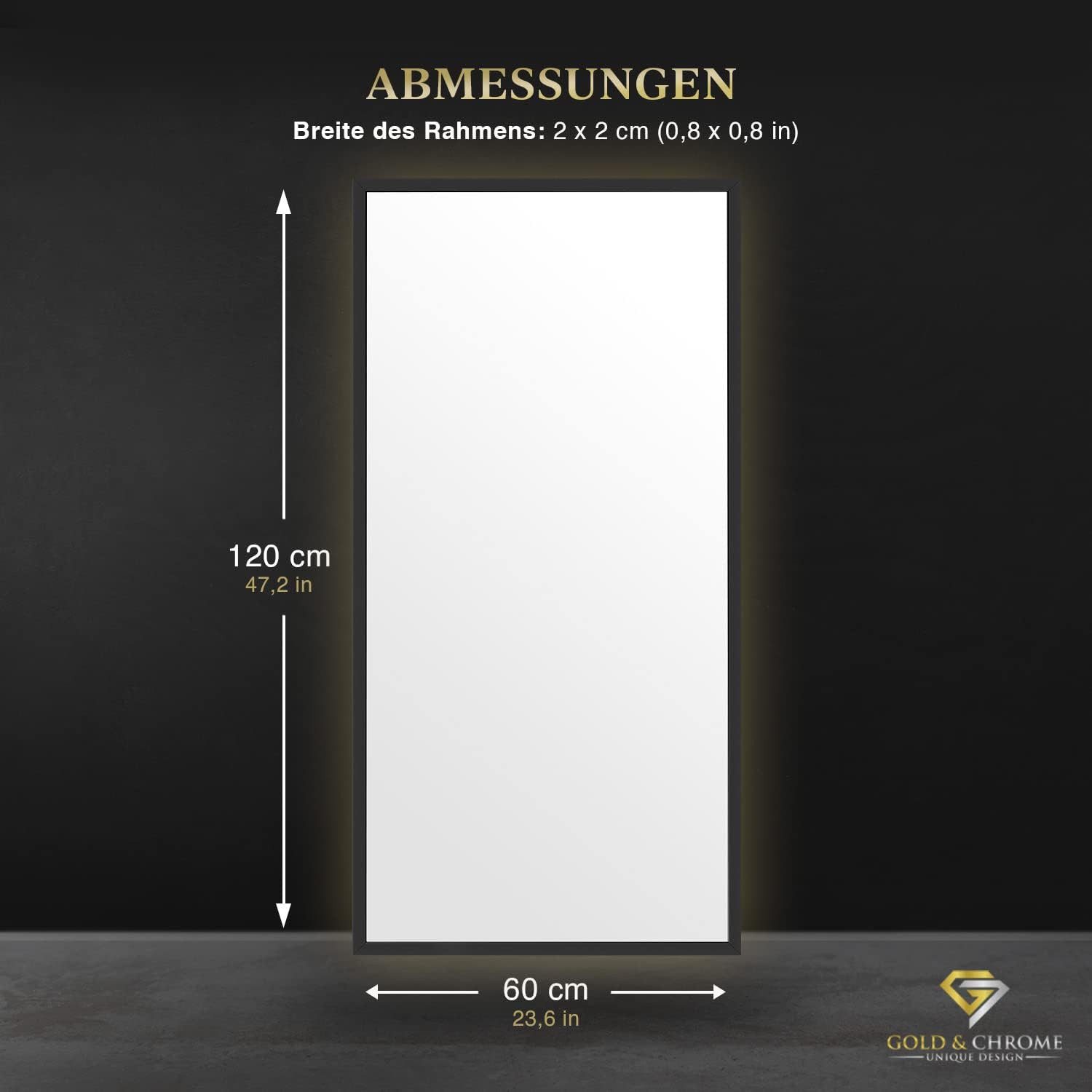 GOLD&CHROME UNIQUE DESIGN Spiegel Wandspiegel Groß günstig online kaufen