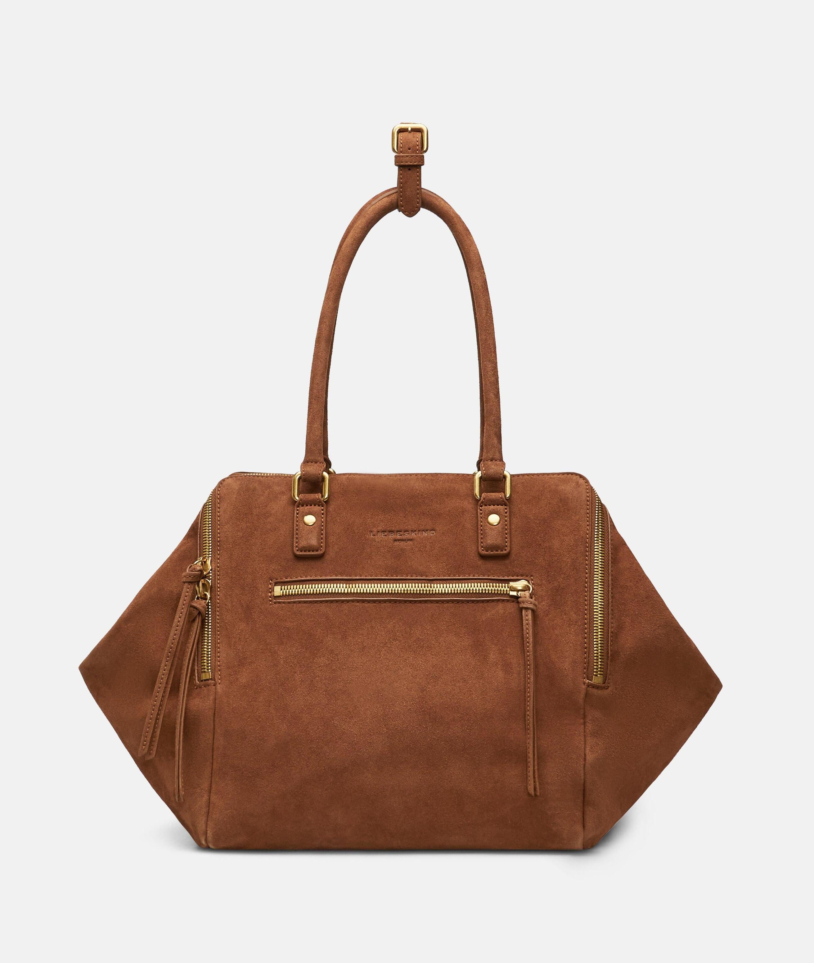 Liebeskind Berlin Schultertasche Archive Kayla Satchel L, Große Schultertasche in Velourslederoptik