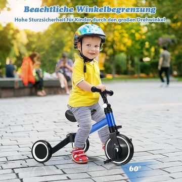 KOMFOTTEU Dreirad 3 in 1 Kinder Fahrrad, verstellbarem Sitz & Lenker