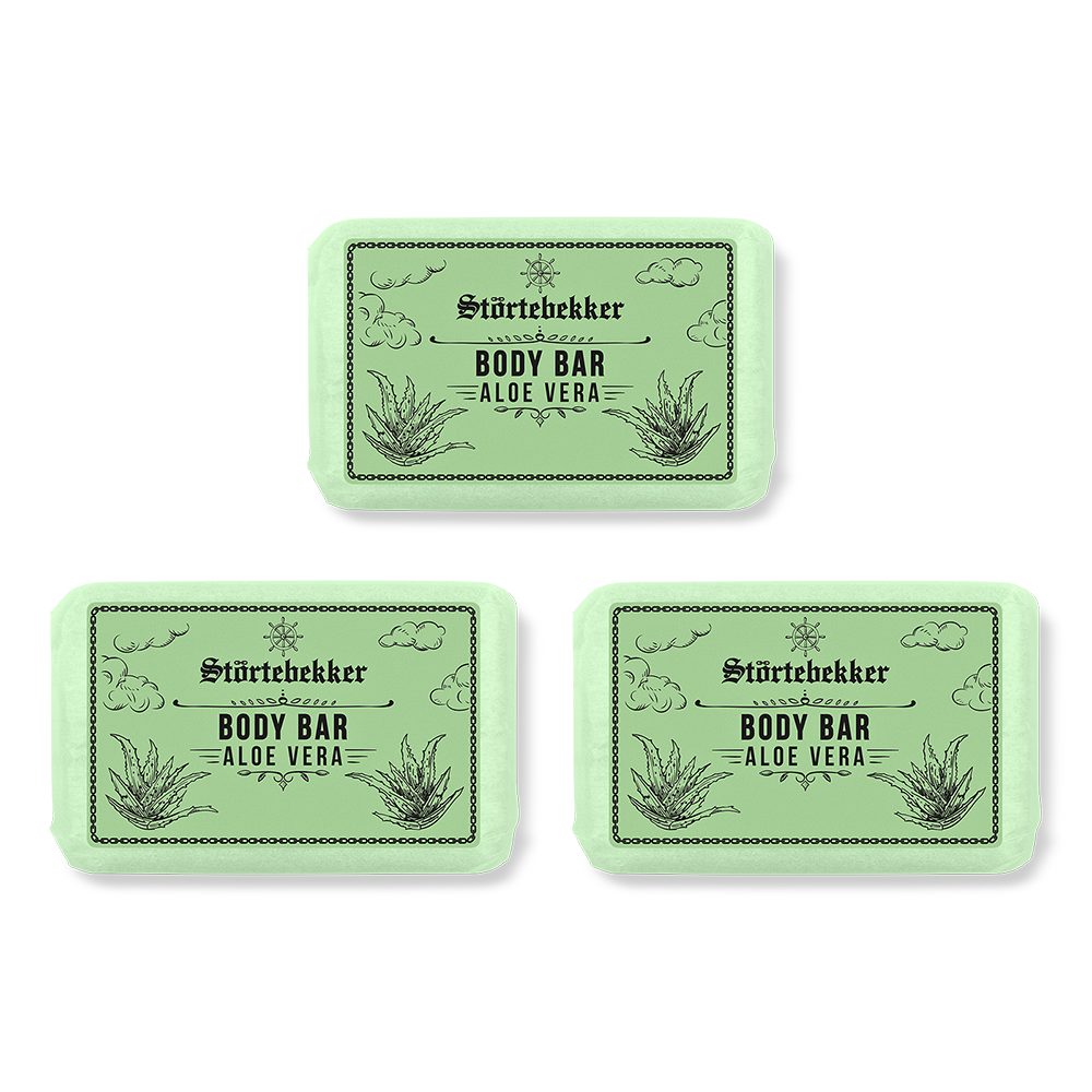 Störtebekker Feste Duschseife Body Bar - Aloe Vera - natürliche Reinigung, plastikfrei, vegan (120g), 1-tlg.