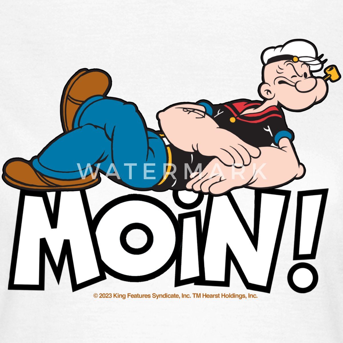 Spreadshirt T-Shirt Popeye Faulenzen Mit Schrift günstig online kaufen