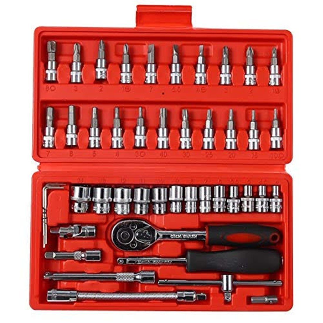 P & K Werkzeugset 46-teiliges Knarrenkasten-Set günstig online kaufen