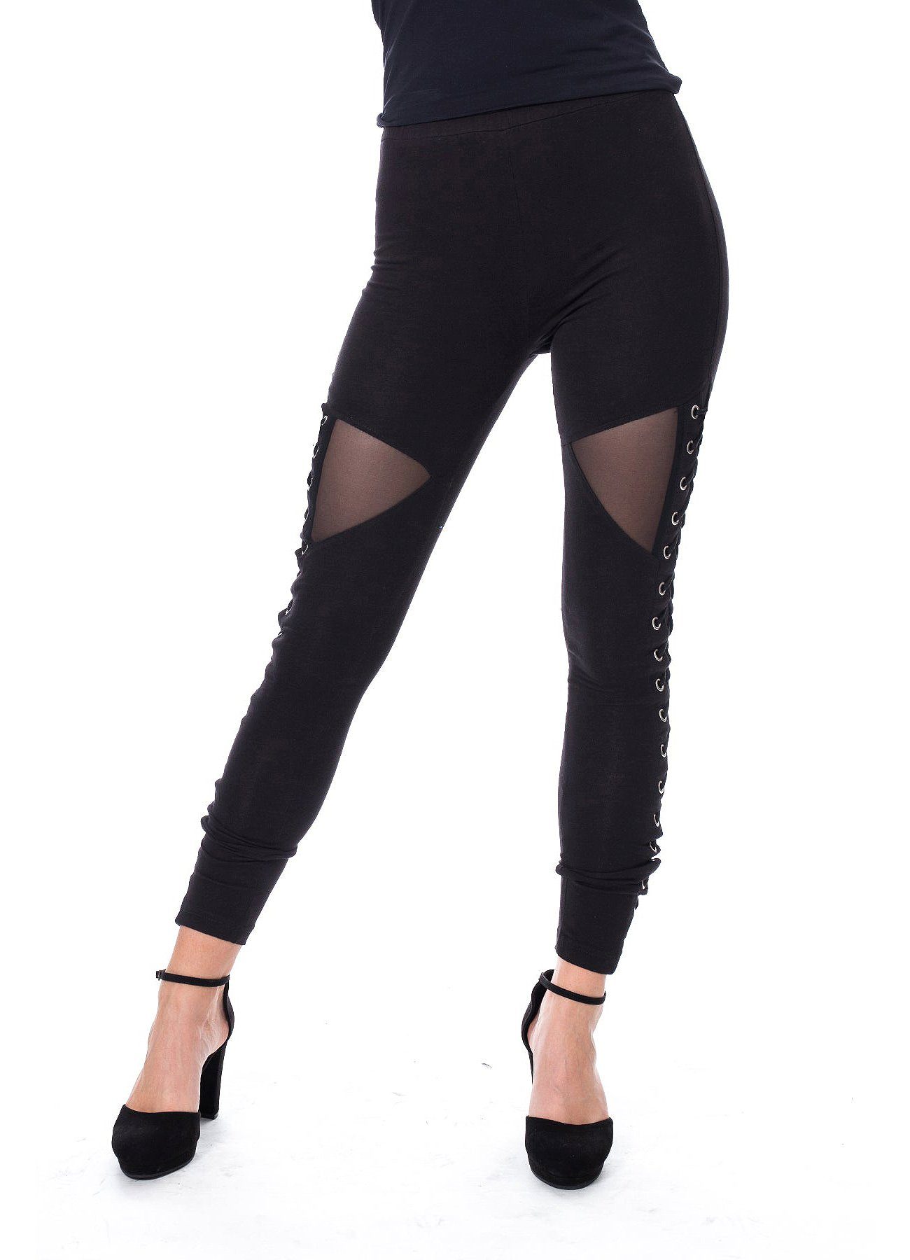 Vixxsin Leggings Onyx Gothic Schnürung Nu günstig online kaufen
