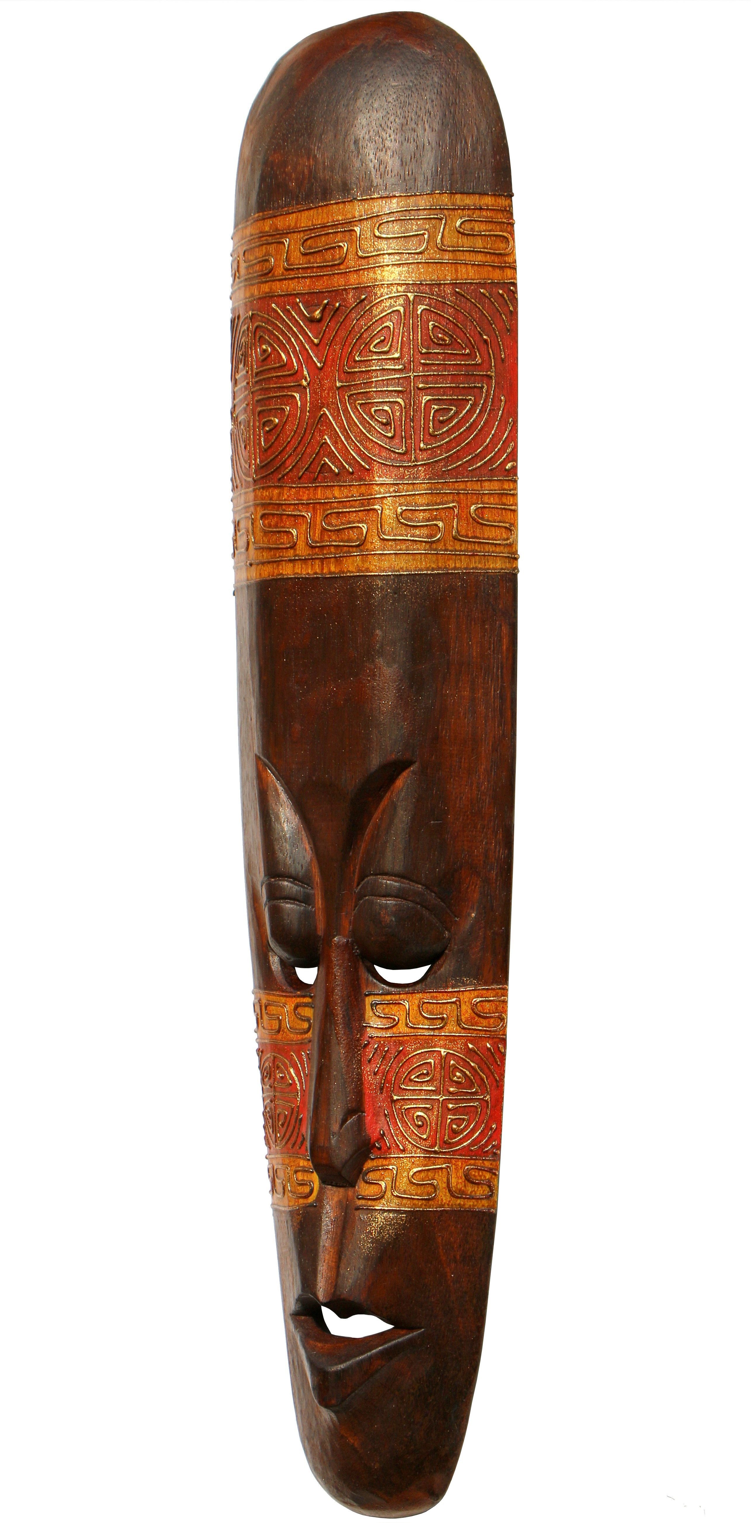 Wogeka Wanddekoobjekt Wand-Maske Gold Ethno 50 cm zum aufhängen Afrika Wand günstig online kaufen