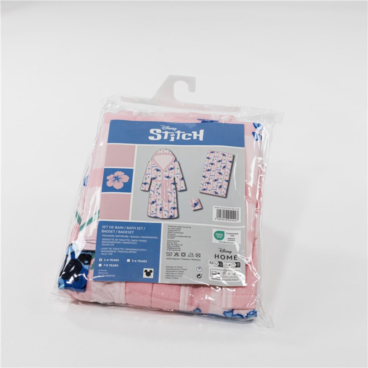 Lilo & Stitch Kinderbademantel Bade Set für Kinder Bademantel Handtuch und Waschhandschuh – Bild 5 von 5