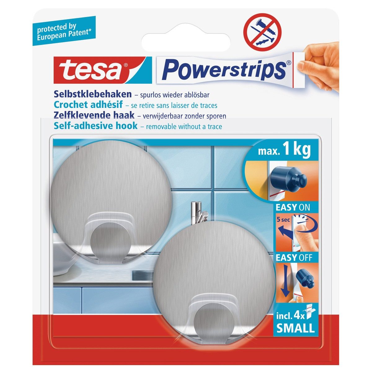tesa Klebehaken tesa Klebehaken Powerstrips Small Metall rund