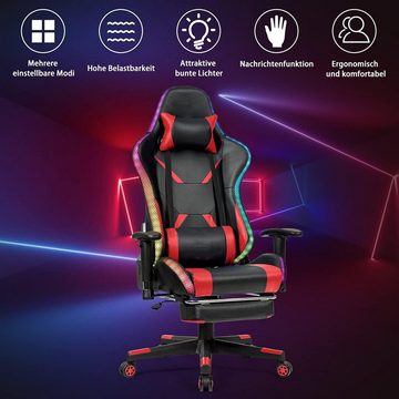 KOMFOTTEU Gaming Chair Bürostuhl, 360° drehbar, 358 LED-Lichtmodi