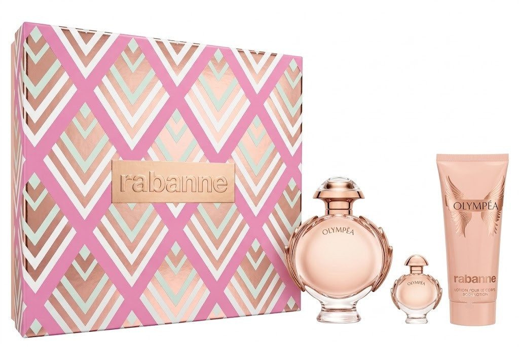 RABANNE Duft-Set Rabanne Olympea Eau de Parfum edp 80ml + Miniature 6ml + BL 100ml, 1-tlg.