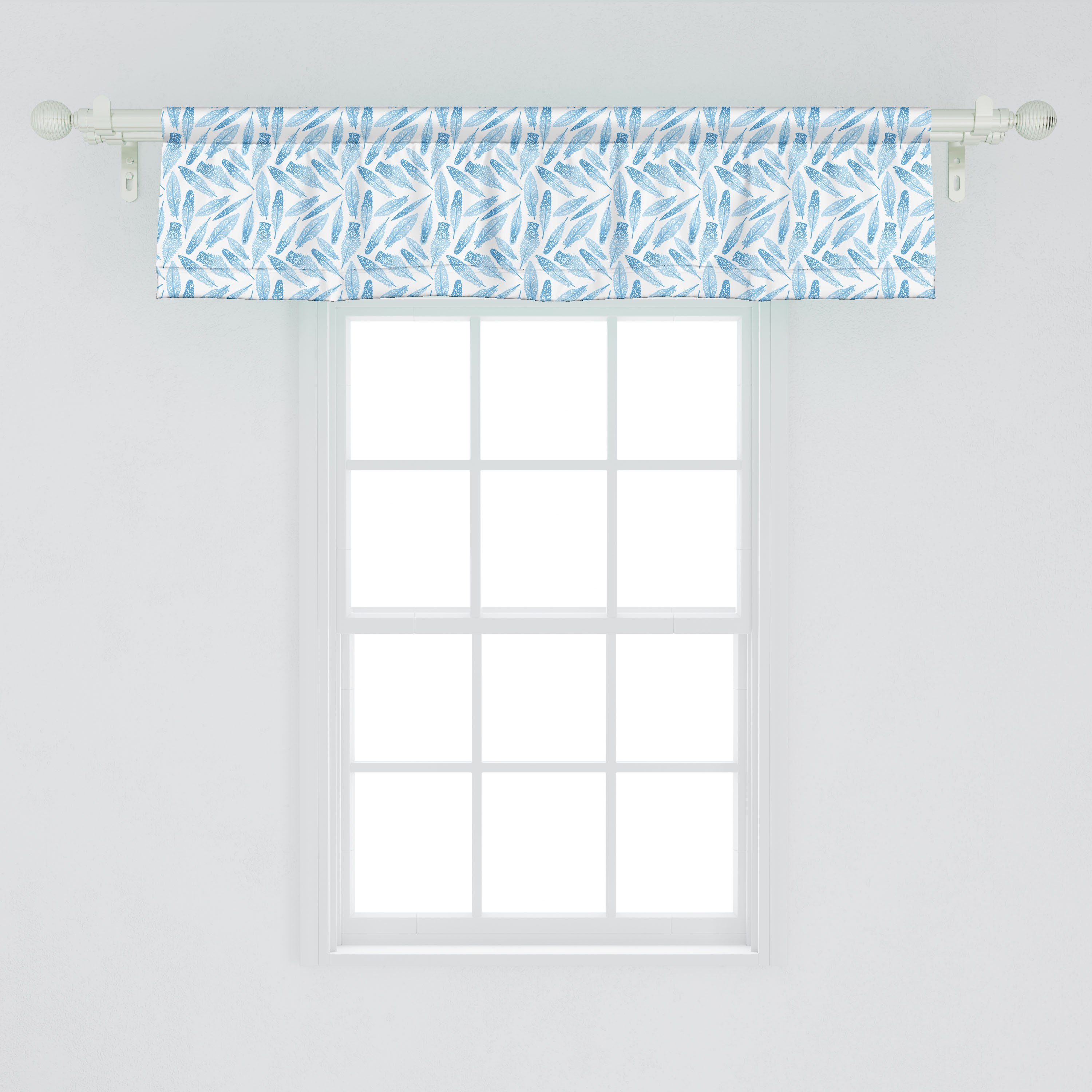 Vorhang Küche Verstreute Microfaser, mit Abakuhaus, Feder Schlafzimmer Scheibengardine Stangentasche, Volant Federn Oriental Dekor für