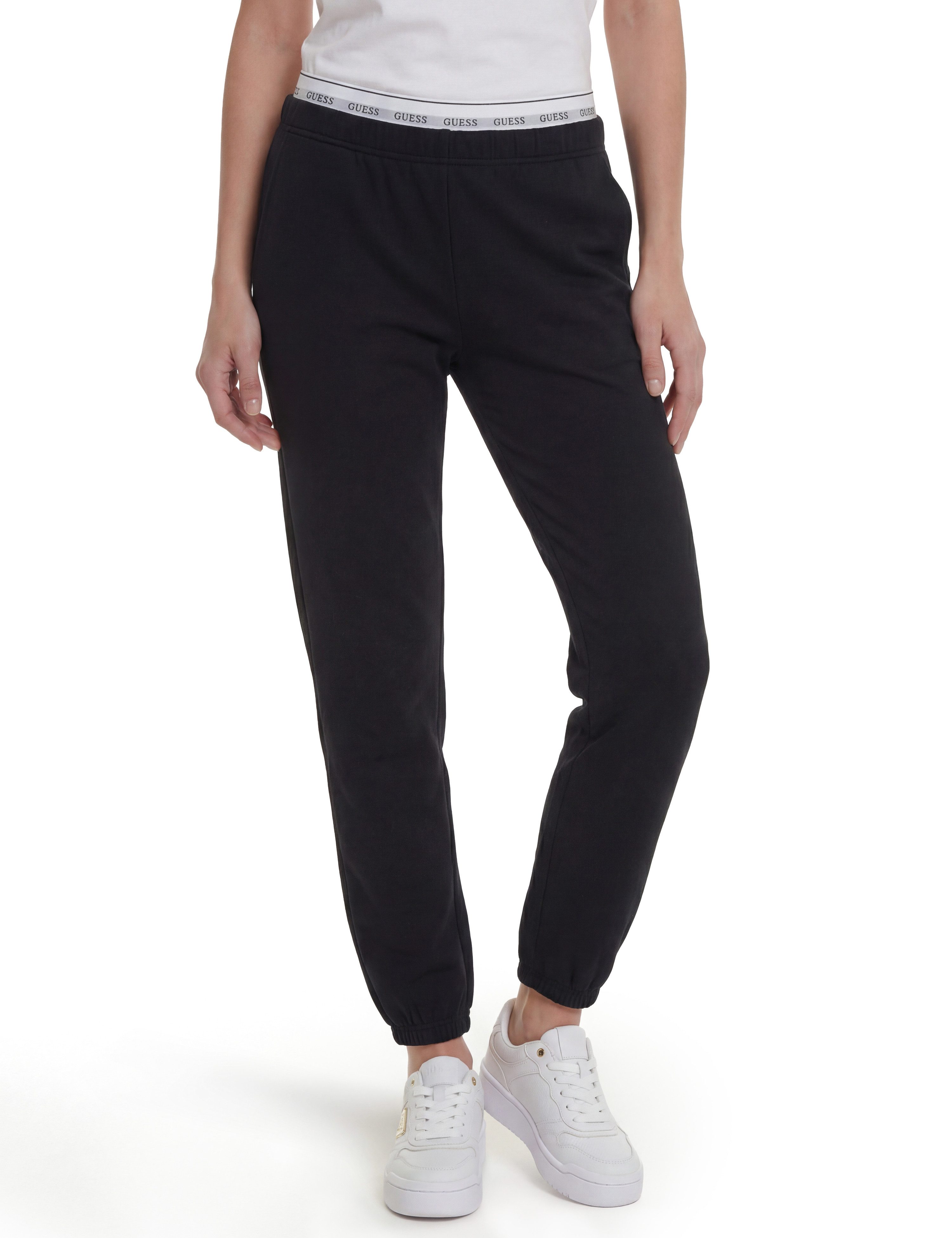Guess Jogginghose SOFIA CUFFED PANT aus Baumwollmix, Logobund
