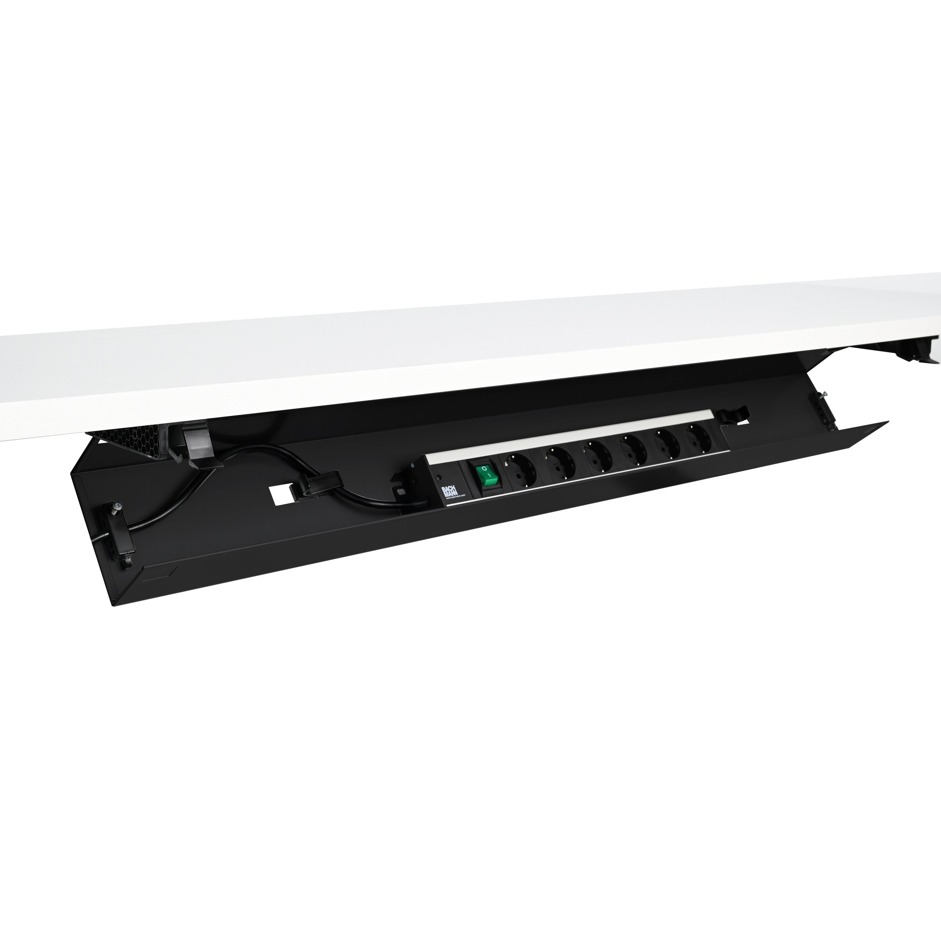 boho office® Kabelkanal, Kabelwanne 107 cm in schwarz, beidseitig klappbar mit viel Stauraum