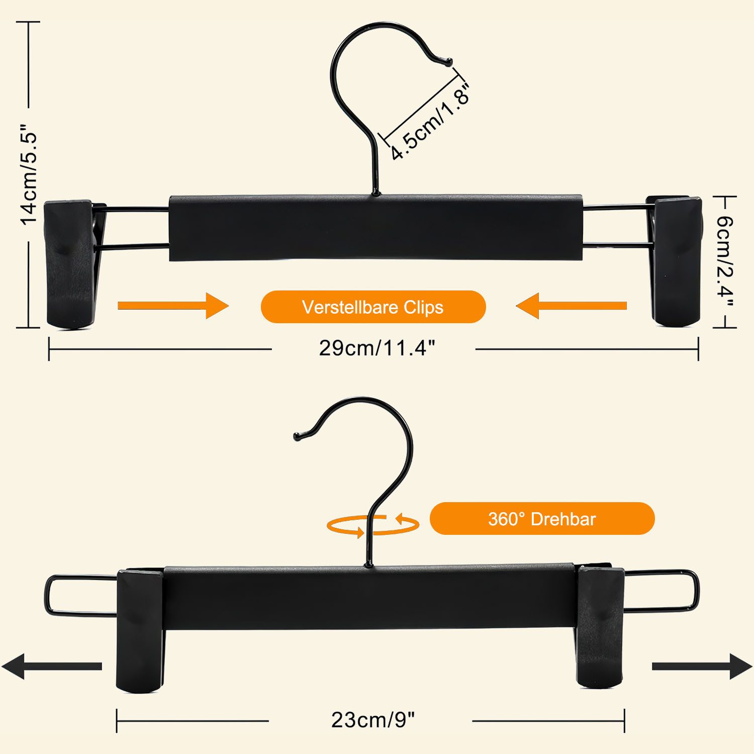SURFOU Kleiderbügel 20 Stück mit starken Antirutsch verstellbaren Clips Hak günstig online kaufen