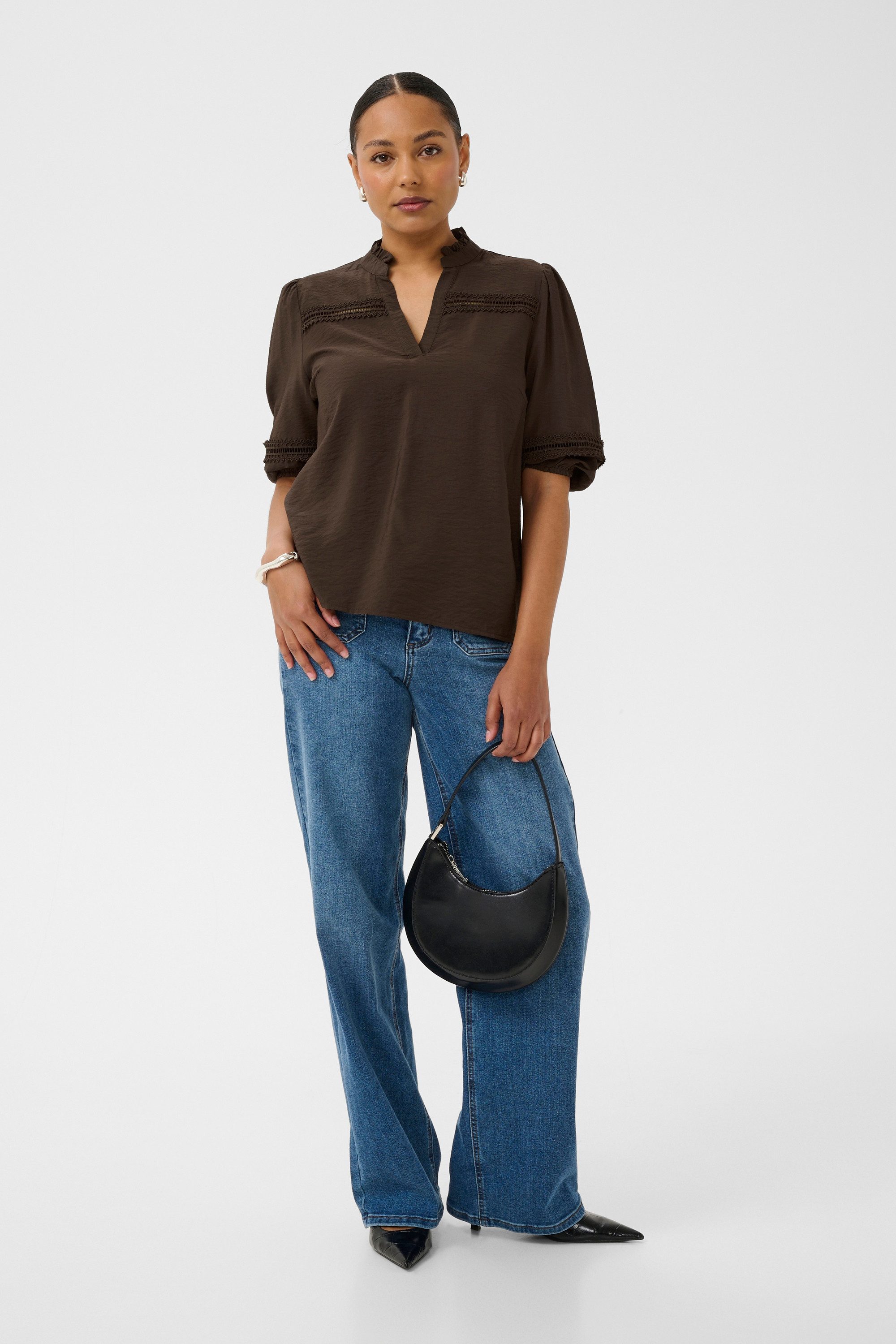 KAFFE Langarmbluse Langarm-Bluse KAsonja