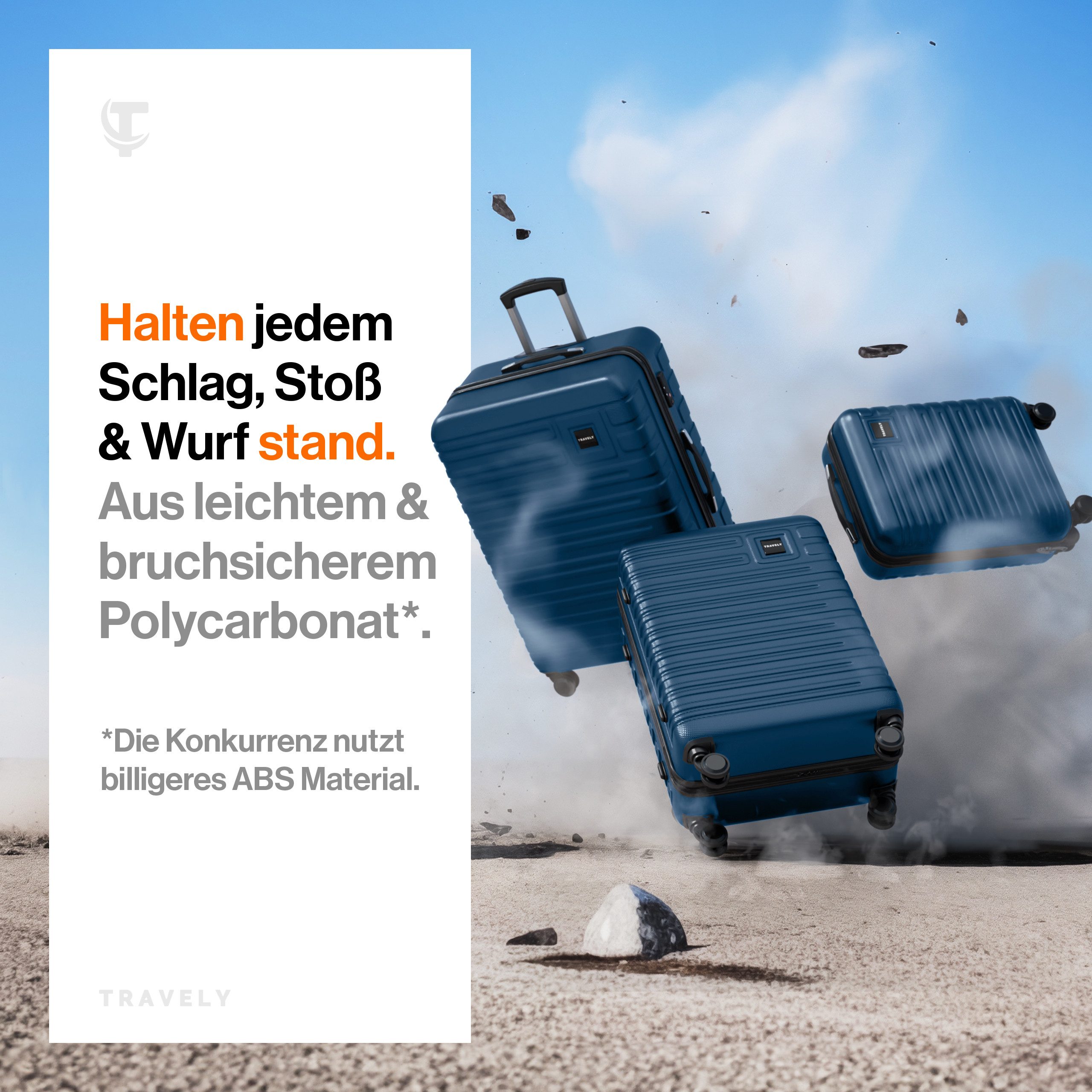Travely Handgepäck-Trolley Polycarbonat Koffer - Reisekoffer, günstig online kaufen