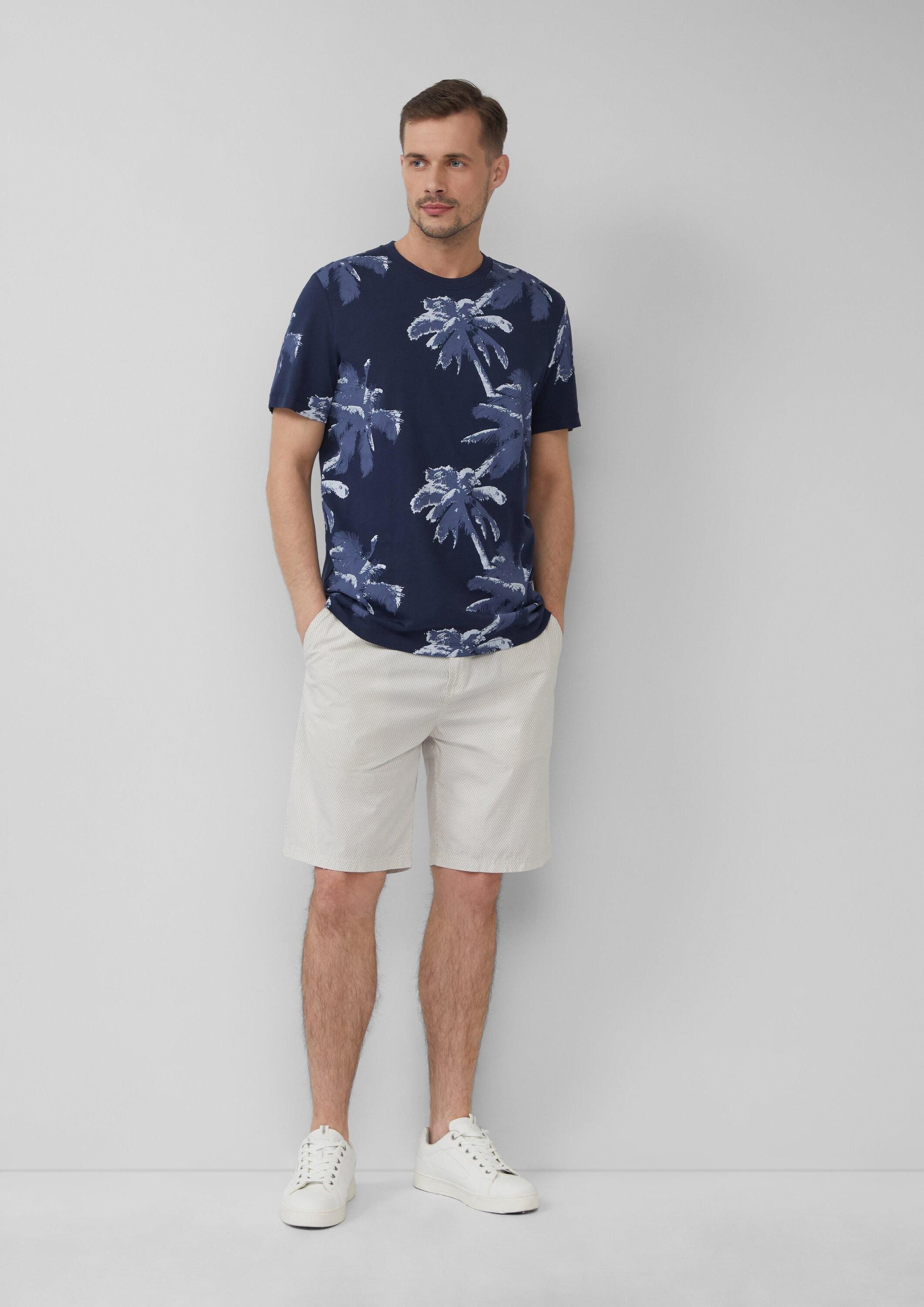 s.Oliver Shorts Bermuda DETROIT Relaxed-Fit-Bermuda mit Minimalmuster und Elastikbund