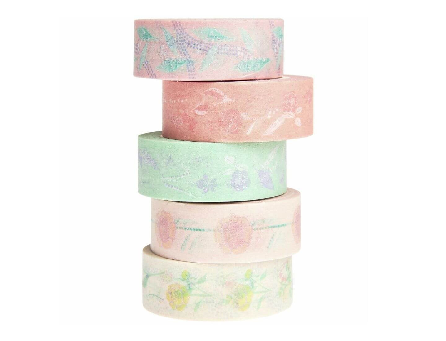 Rico Design Papierserviette Paper Poetry Tape Set Blumen pastell