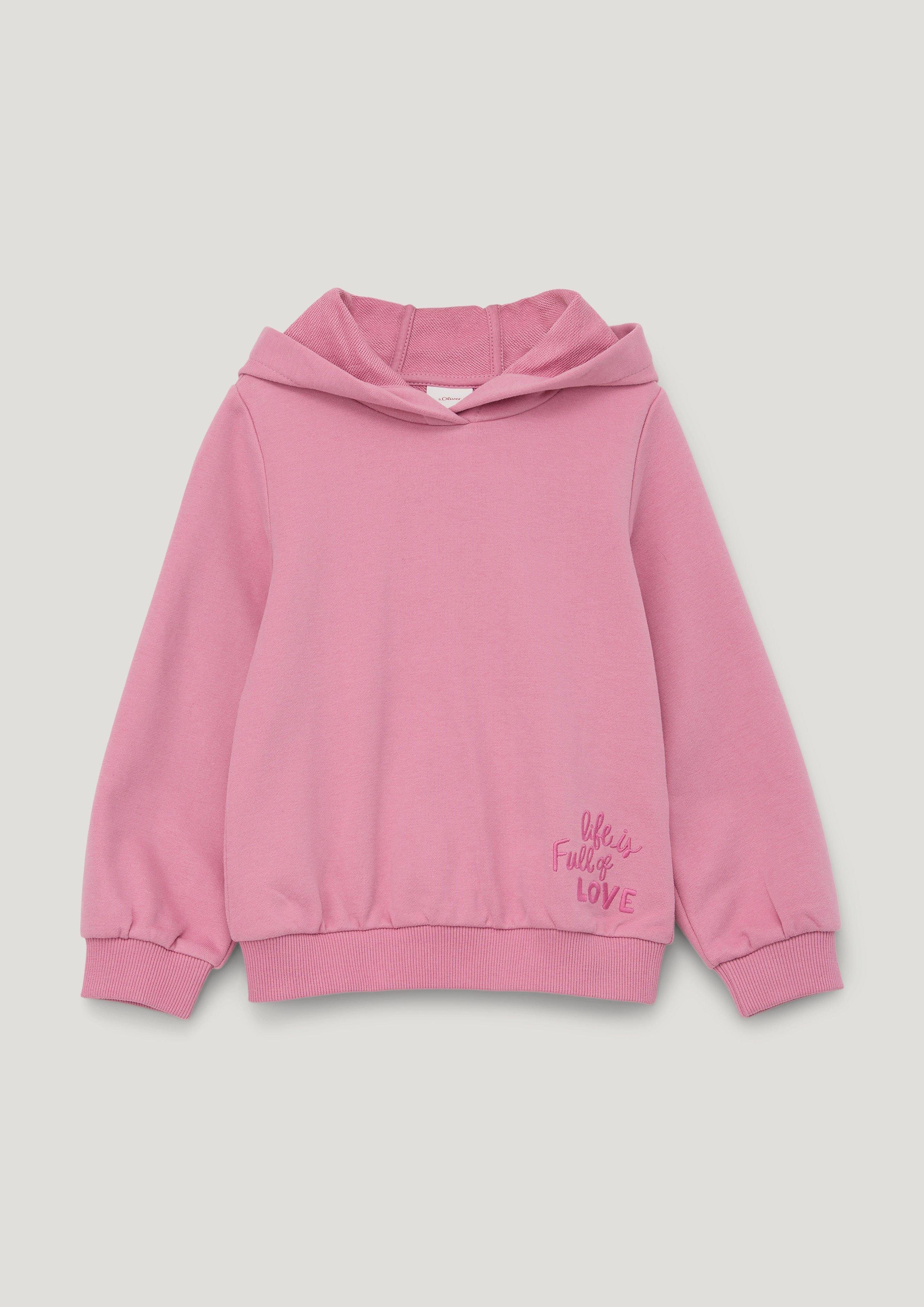 s.Oliver Sweatshirt Sweatshirt mit kleiner Stickerei Stickerei rosa