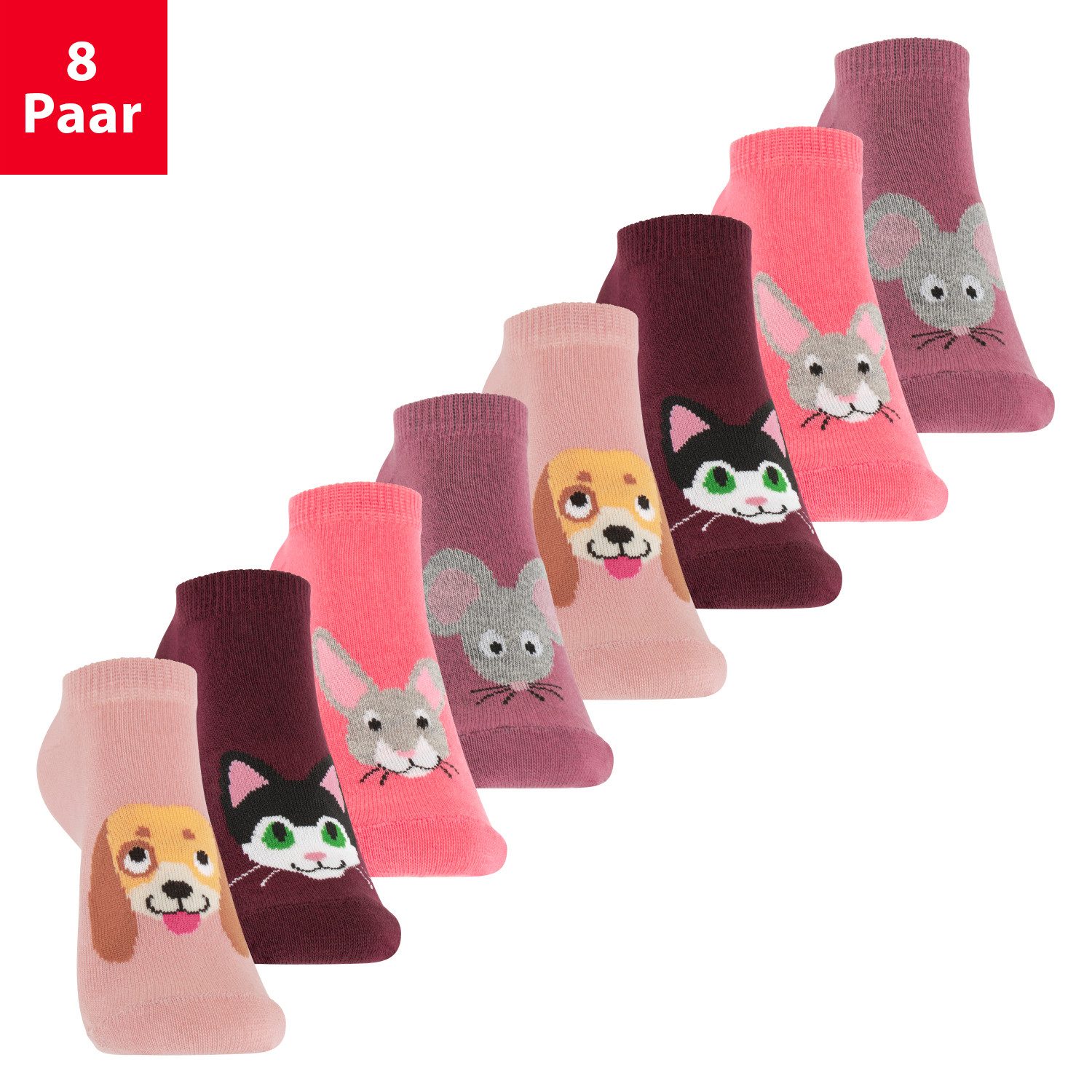Footstar Kurzsocken Kinder Socken (8 Paar) für Mädchen & Jungen bunt