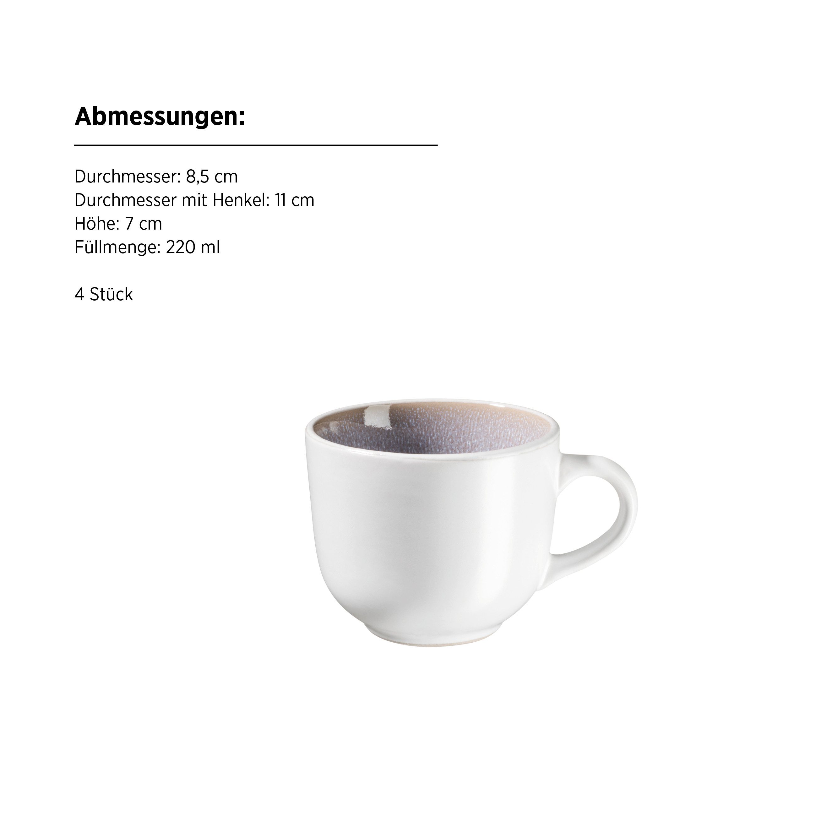 MÄSER Kaffeeservice Elea (8-tlg), 4 Personen, Steinzeug