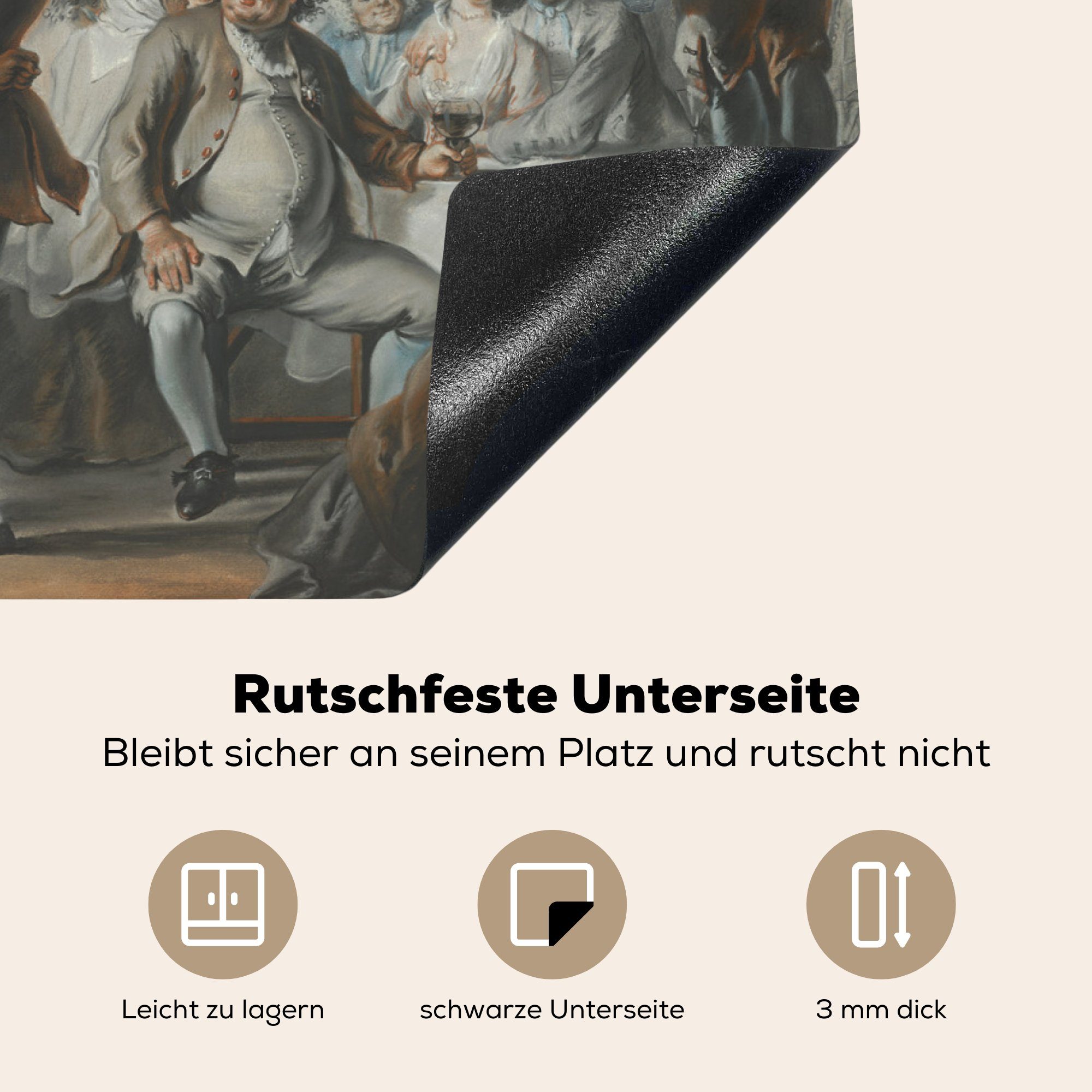 Schutz und von die - küche, (1 Die Induktionskochfeld Herdblende-/Abdeckplatte von MuchoWow Vinyl, Ceranfeldabdeckung für tlg), Kloris cm, Gemälde Hochzeit Cornelis Roosje 71x52 Troost,