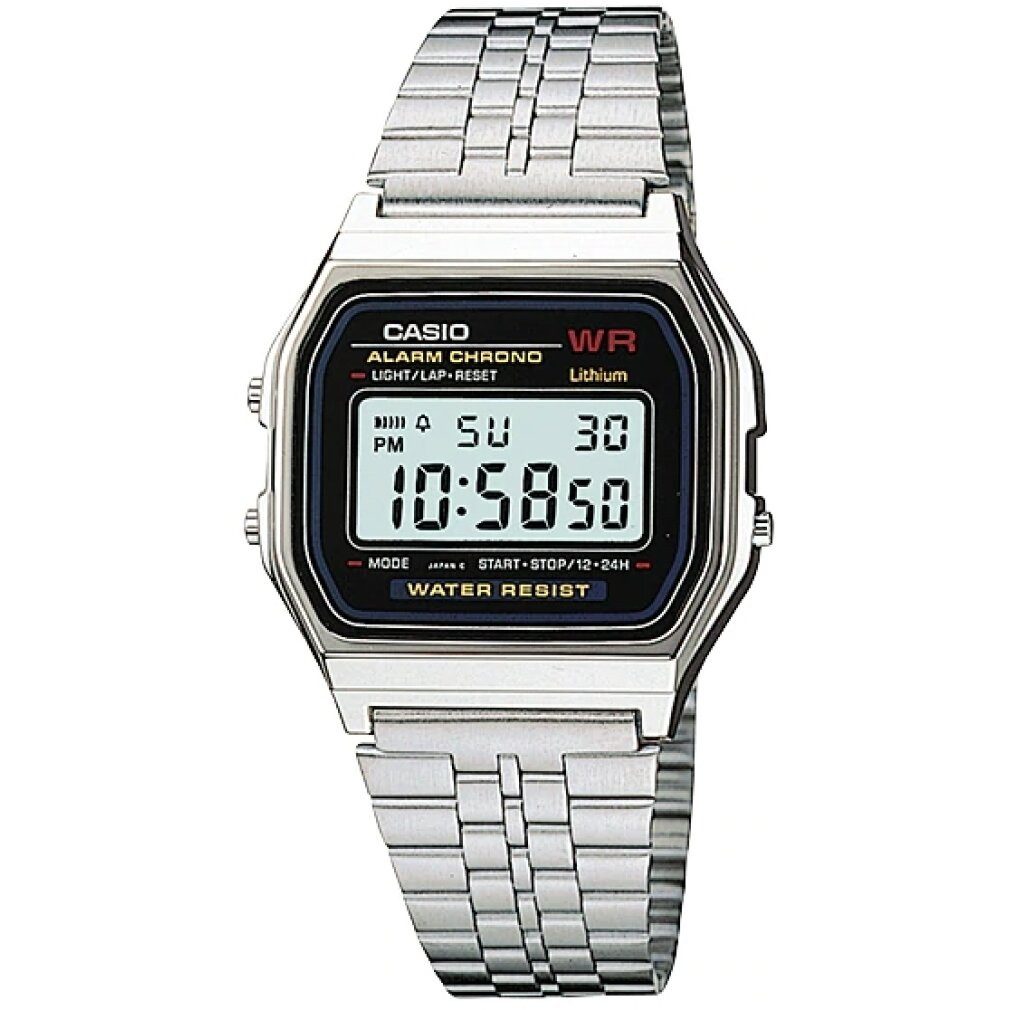 CASIO Luxusuhr Unisex Digital mit Edelstahl Armbanduhr A159WA 1D