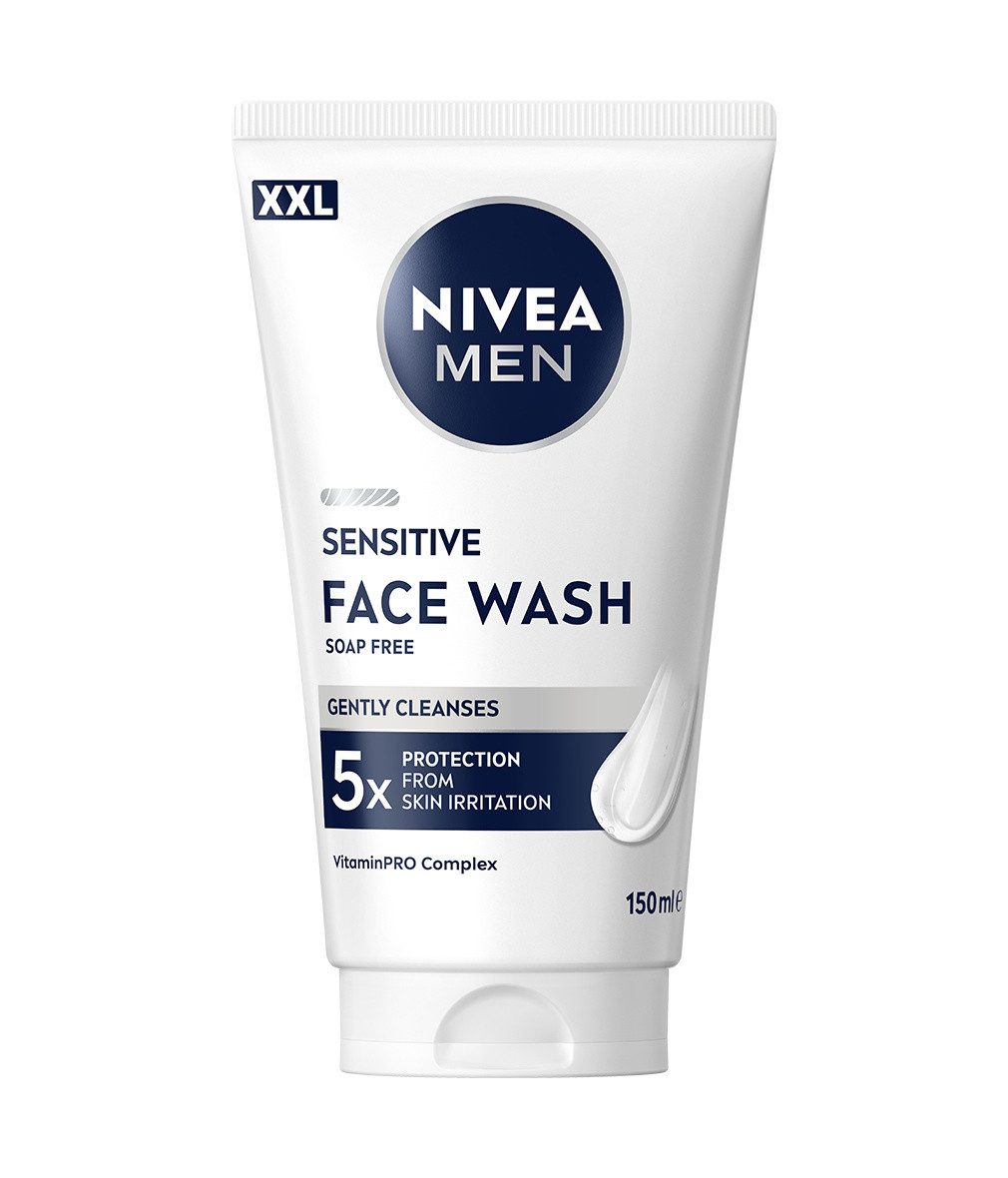 Nivea Men Gesichtsreinigungsgel Sensitive Waschgel XXL 2 x 150ml, 2-tlg., Gesichtsreinigung