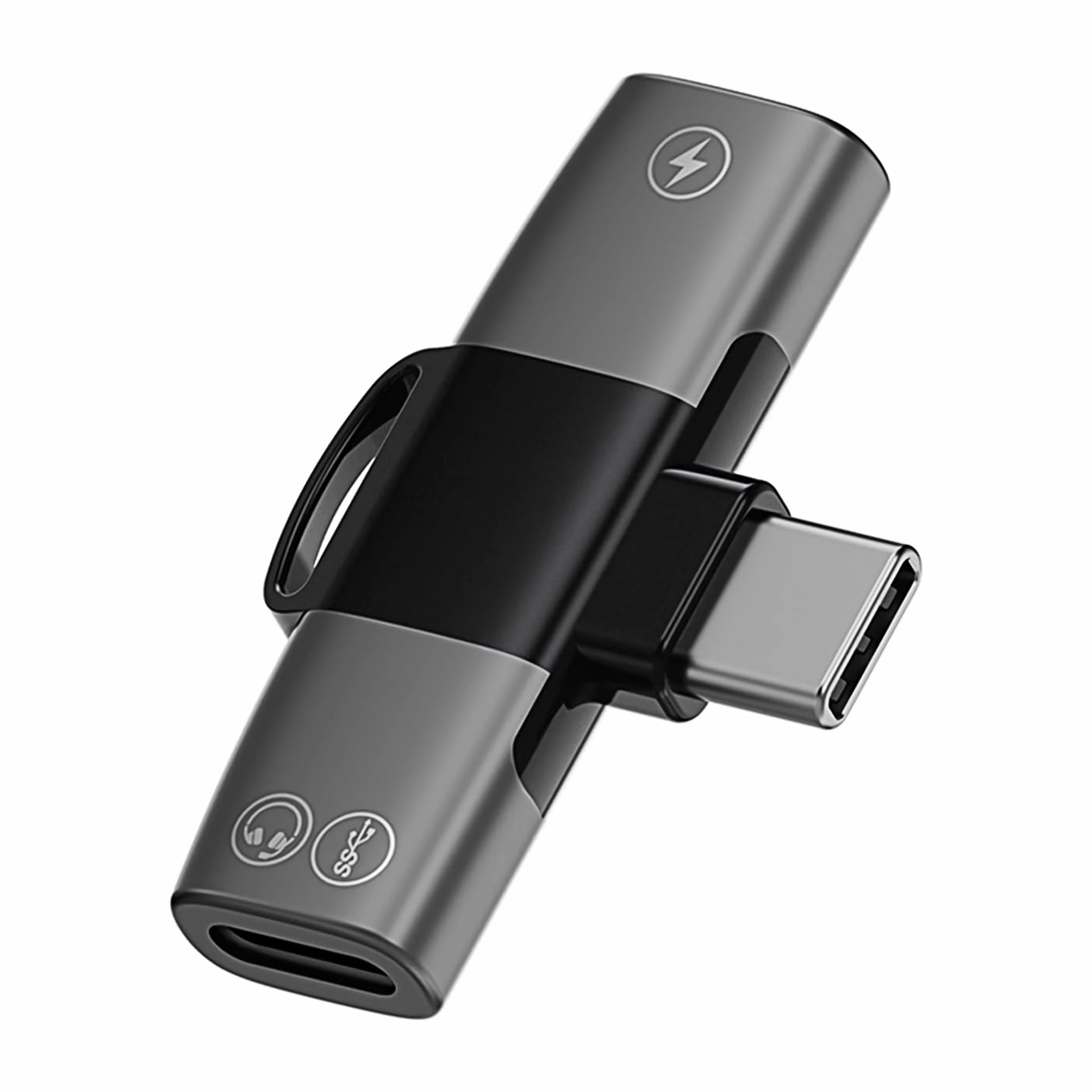 Bolwins A86 OTG Audio Jack Adapter 2x USB C - Typ-C, 2in1 Musik & Aufladen 15W Audio-Adapter USB-C zu USB-C, 0 cm, 2x USB C - Typ-C, 2in1 Musik & Aufladen 15W – Bild 4 von 5