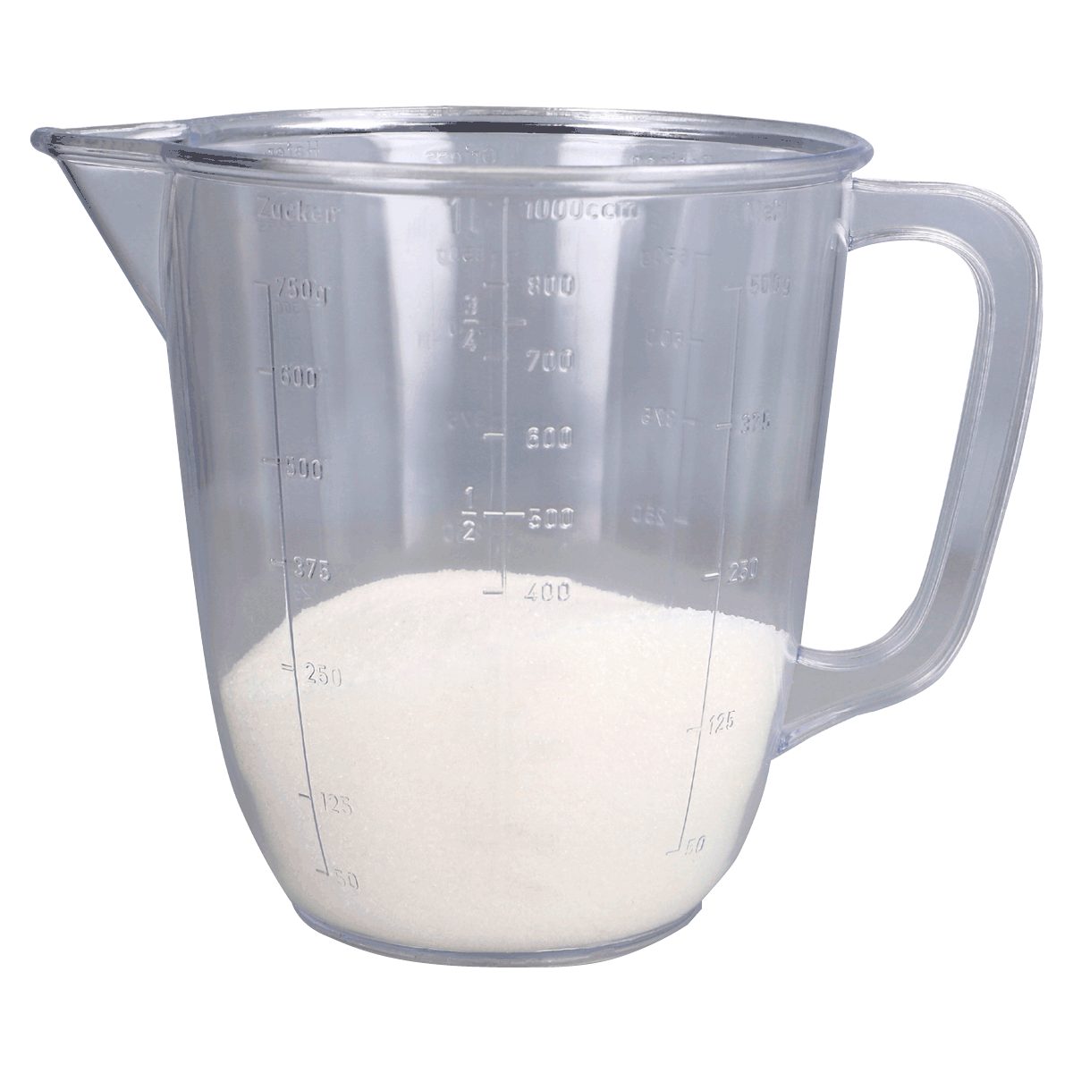 EUROHOME Messbecher Kunststoffmessbecher klar - Messkanne mit Skalierung - Messgefäß, Kunststoff, (1-St., Messbecher 1 l), Küchenmessbecher Backzubehör Küchenhelfer