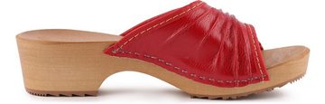 Ladeheid Damen Holzschuhe Leder Clogs Holz Sohle Holzclogs LAFA040 Hausschuh