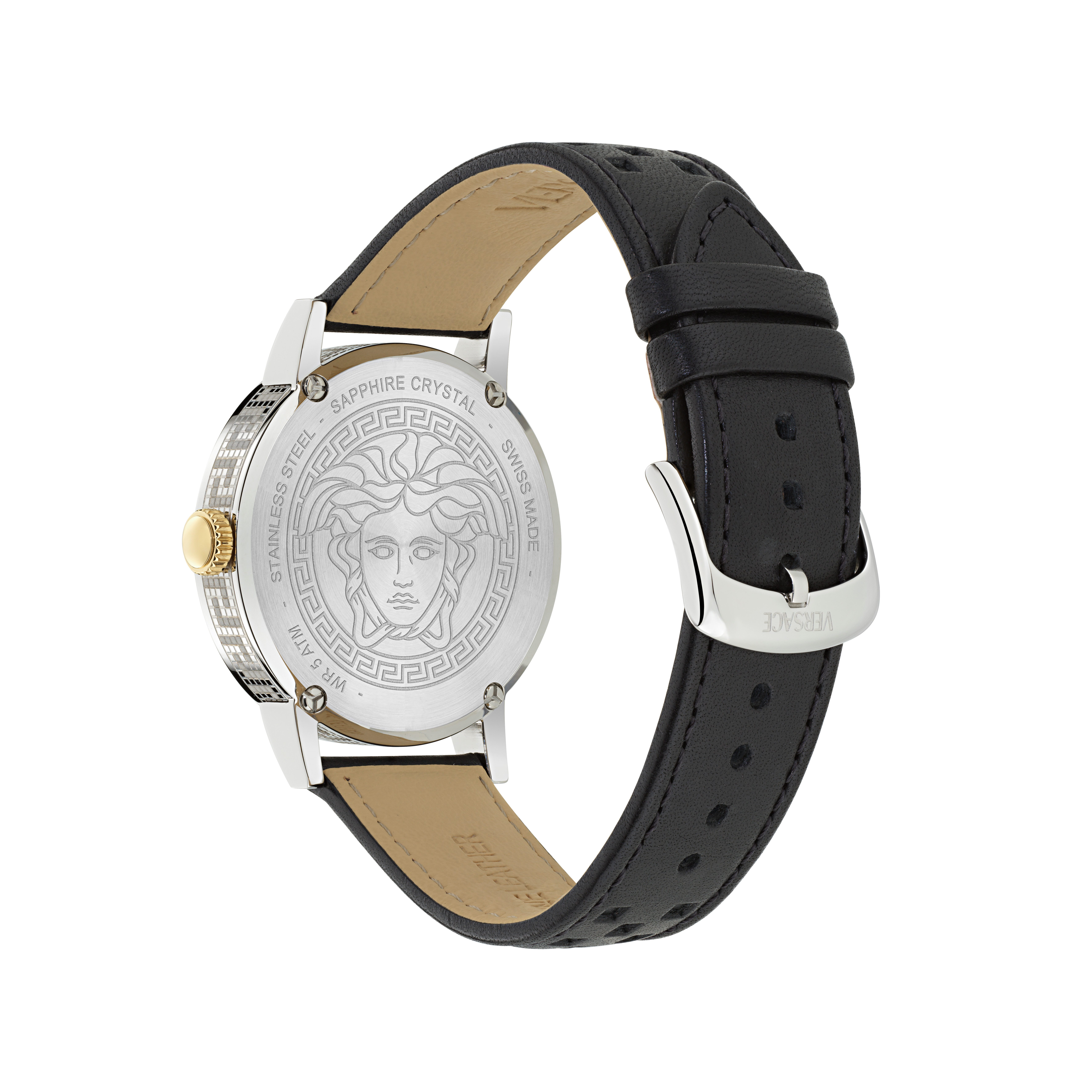Versace Quarzuhr ALBIREO VE0T00125, Armbanduhr, Damenuhr, Herrenuhr, Swiss Made, Lederarmband, analog