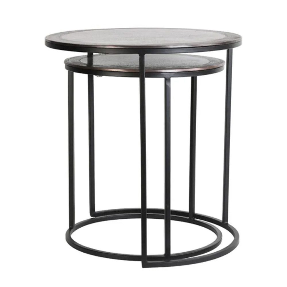 Light & Living Beistelltisch Beistelltisch Säule TALCA Light & Living 2er Set Antik Kupfer-Schwarz (2er Set), 2er Set