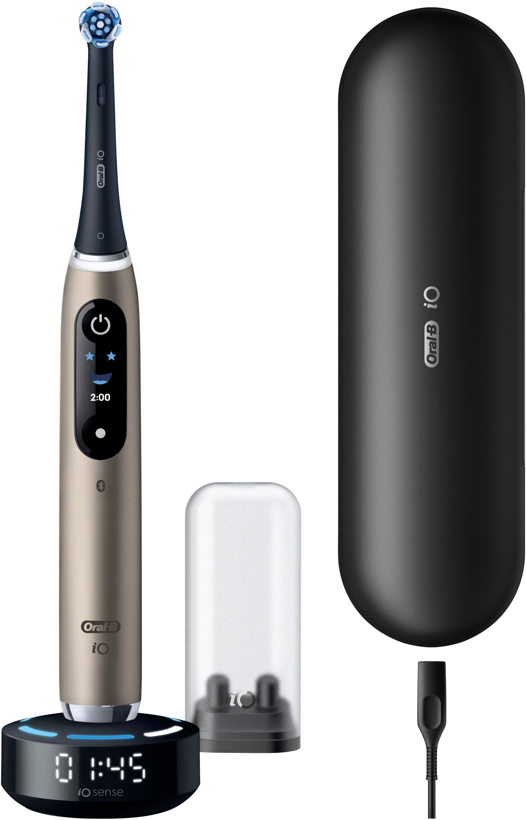 Oral-B Elektrische Zahnbürste iO Series 10, Aufsteckbürsten: 1 St., inkl. 1 Aufsteckbürste, iO Sense Schnellladestation, Lade-Reise-Etui