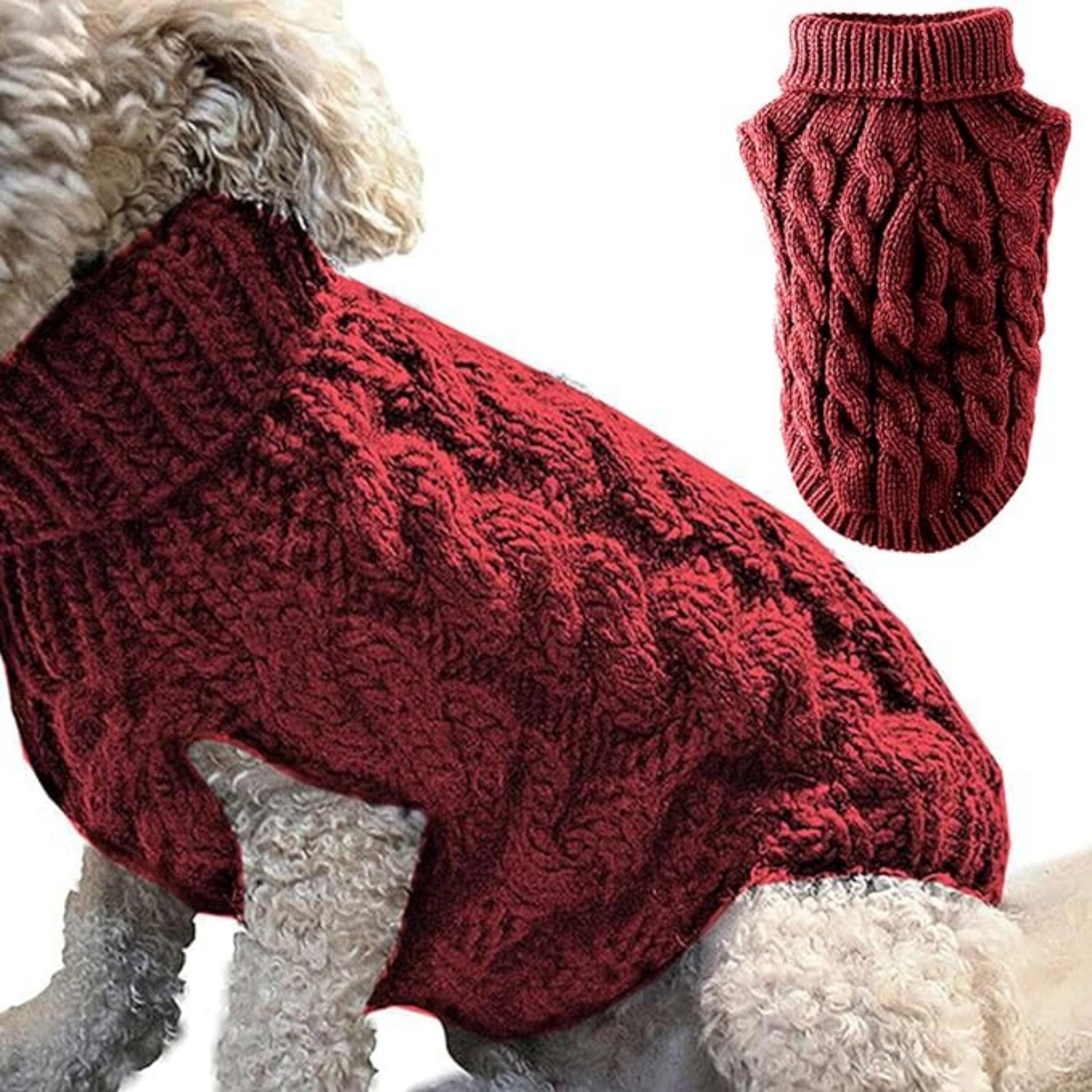 Coonoor Hundemantel Winter Warmer Hundepullover Kleine Hunde Rollkragen Strickpullover