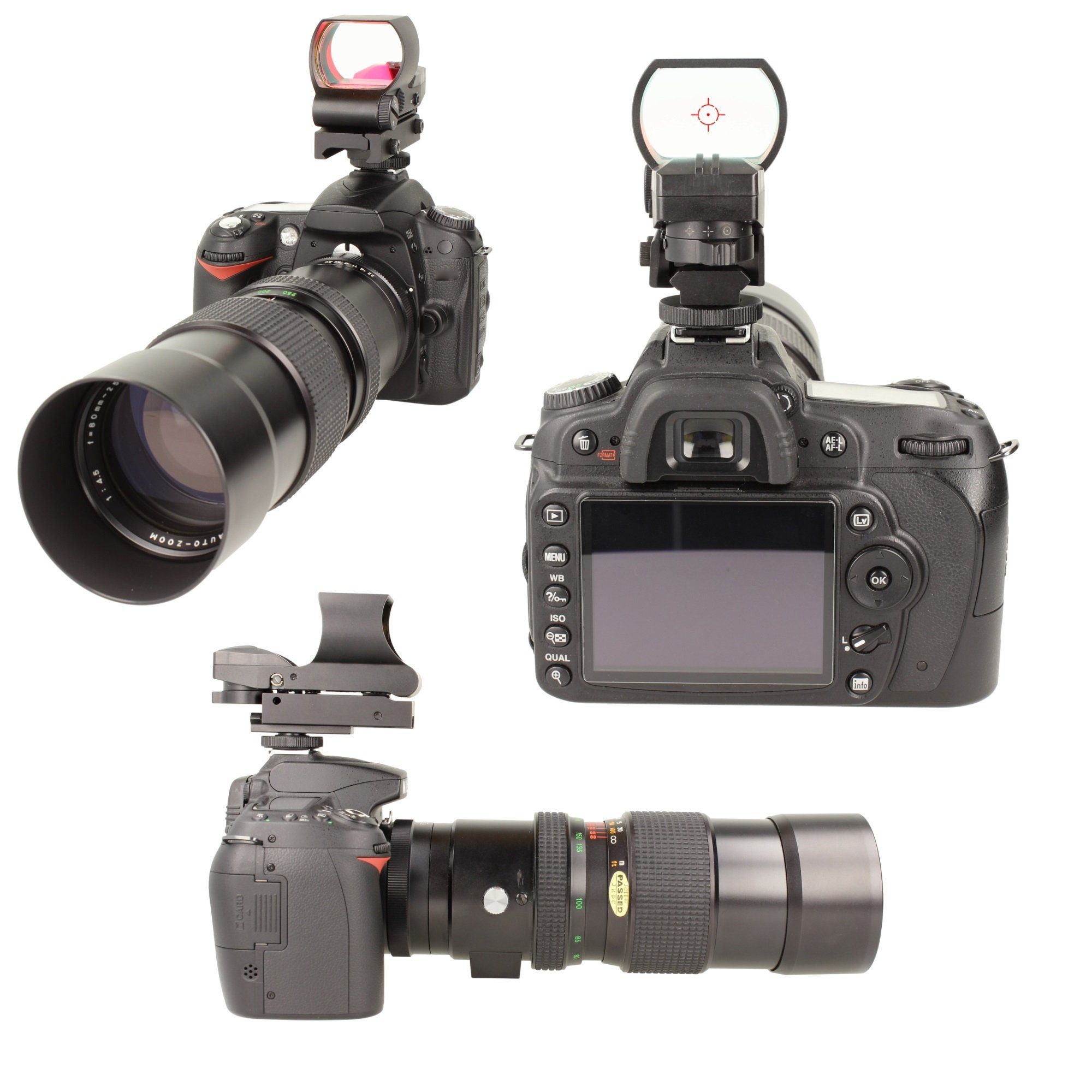 Minadax Aufstecksucher Red Dot Punkt Sichtfeld 40mm + Kameras Visier Adapter große für