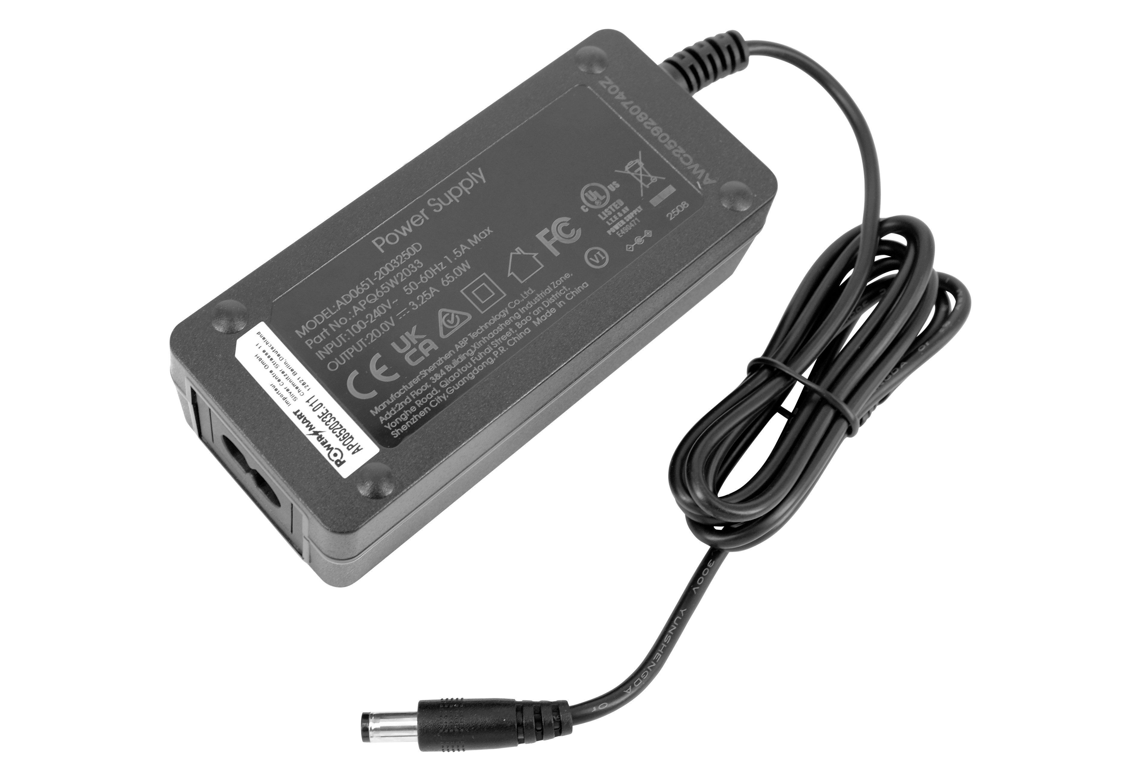 PowerSmart APQ652033E.011 Laptop-Ladegerät (für Fujitsu Siemens Esprimo Mobile V5535, Lifebook AH530 AH531 A1645 L1310G L7300 L7320 Li1705 M1451G)